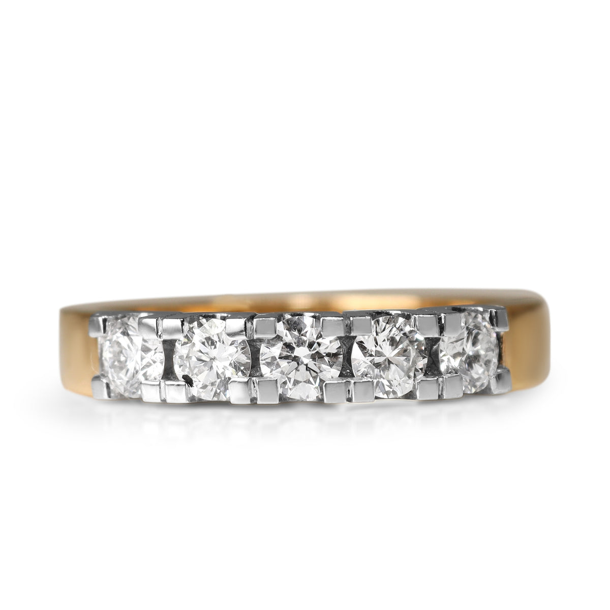 18ct Rose and White Gold 5 Stone Diamond Ring
