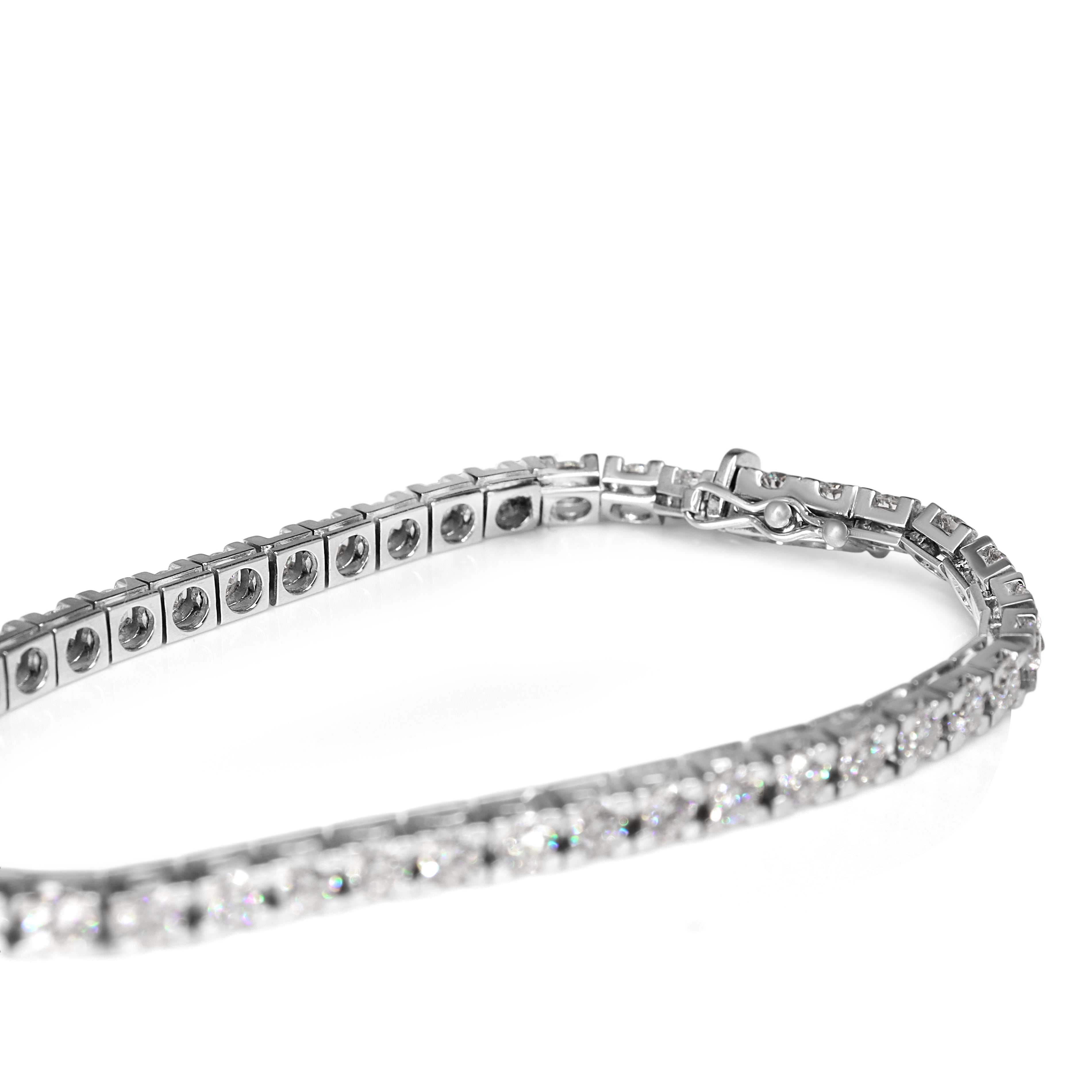 18ct White Gold 6.30ct Diamond Tennis Bracelet