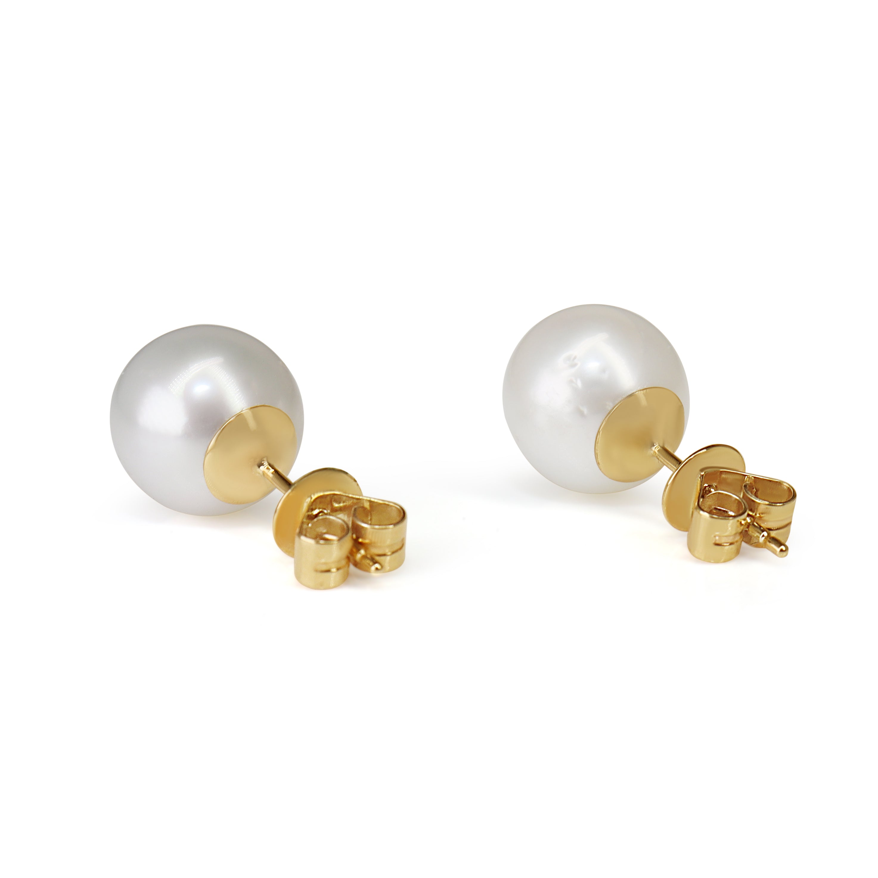 9ct Yellow Gold 10.6mm South Sea Pearl Stud Earrings
