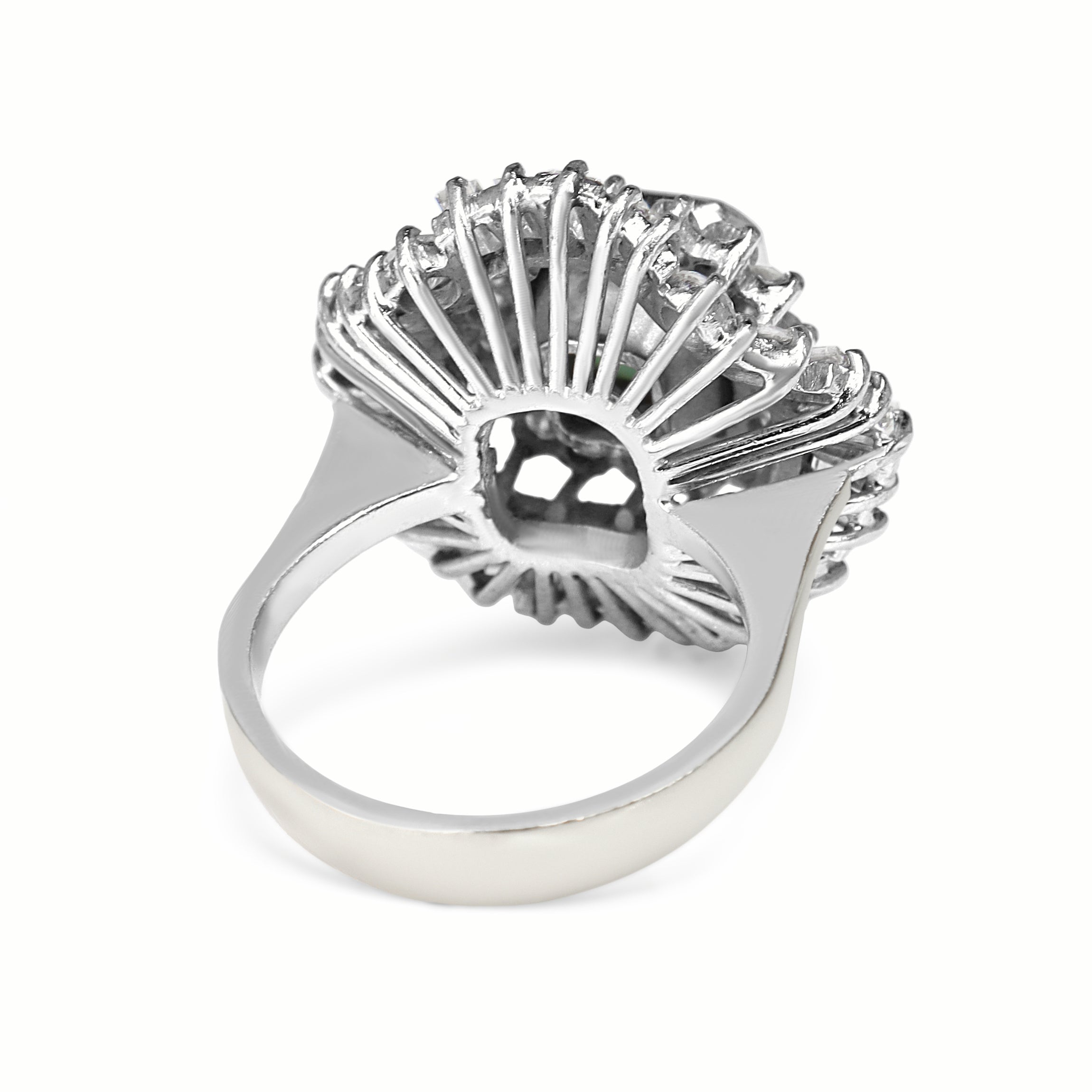 18ct White and Yellow Gold Emerald and Diamond Ballerina Ring