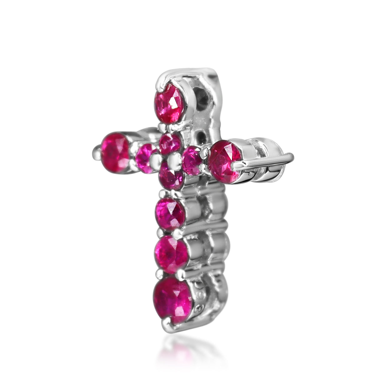 18ct White Gold Ruby and Diamond Reversible Cross Pendant