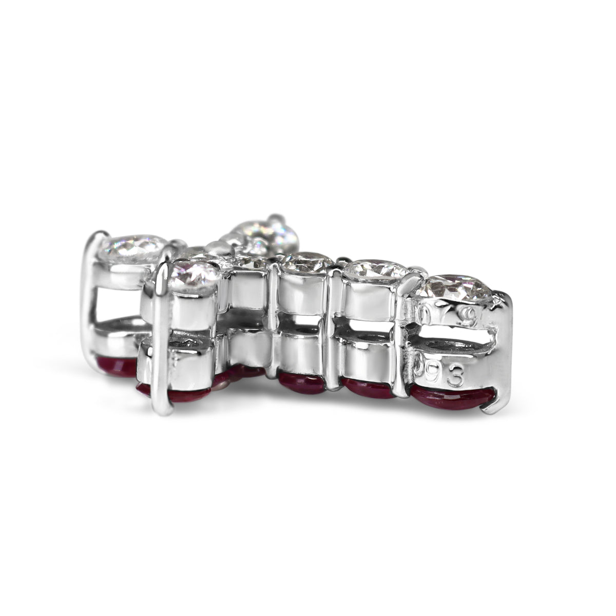 18ct White Gold Ruby and Diamond Reversible Cross Pendant