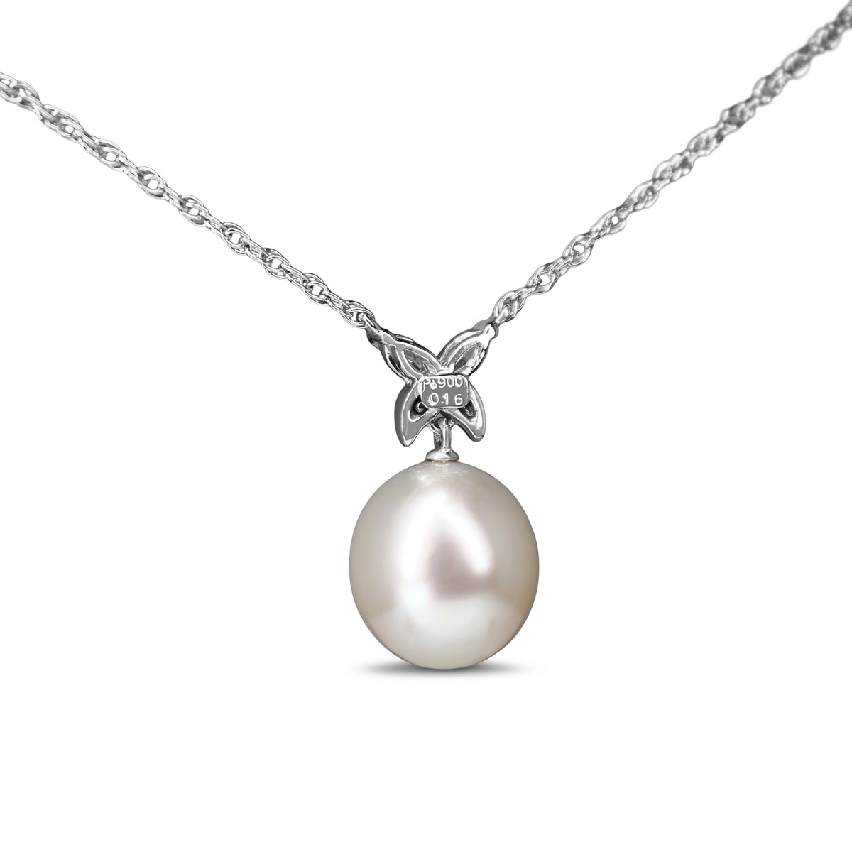 Platinum 12.5mm South Sea Pearl and Diamond Necklace