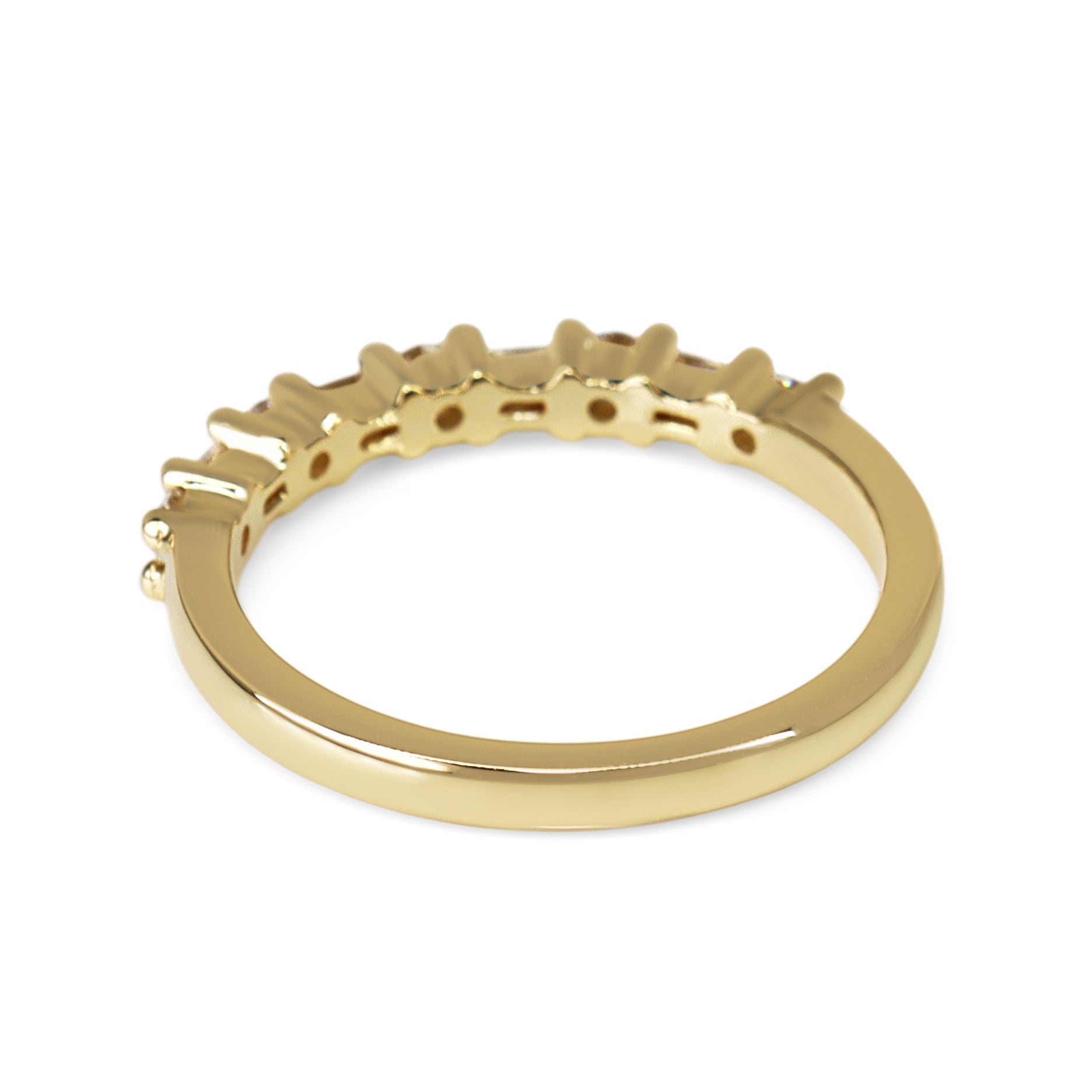 18ct Yellow Gold Baguette and Brilliant Cut Diamond Band Ring