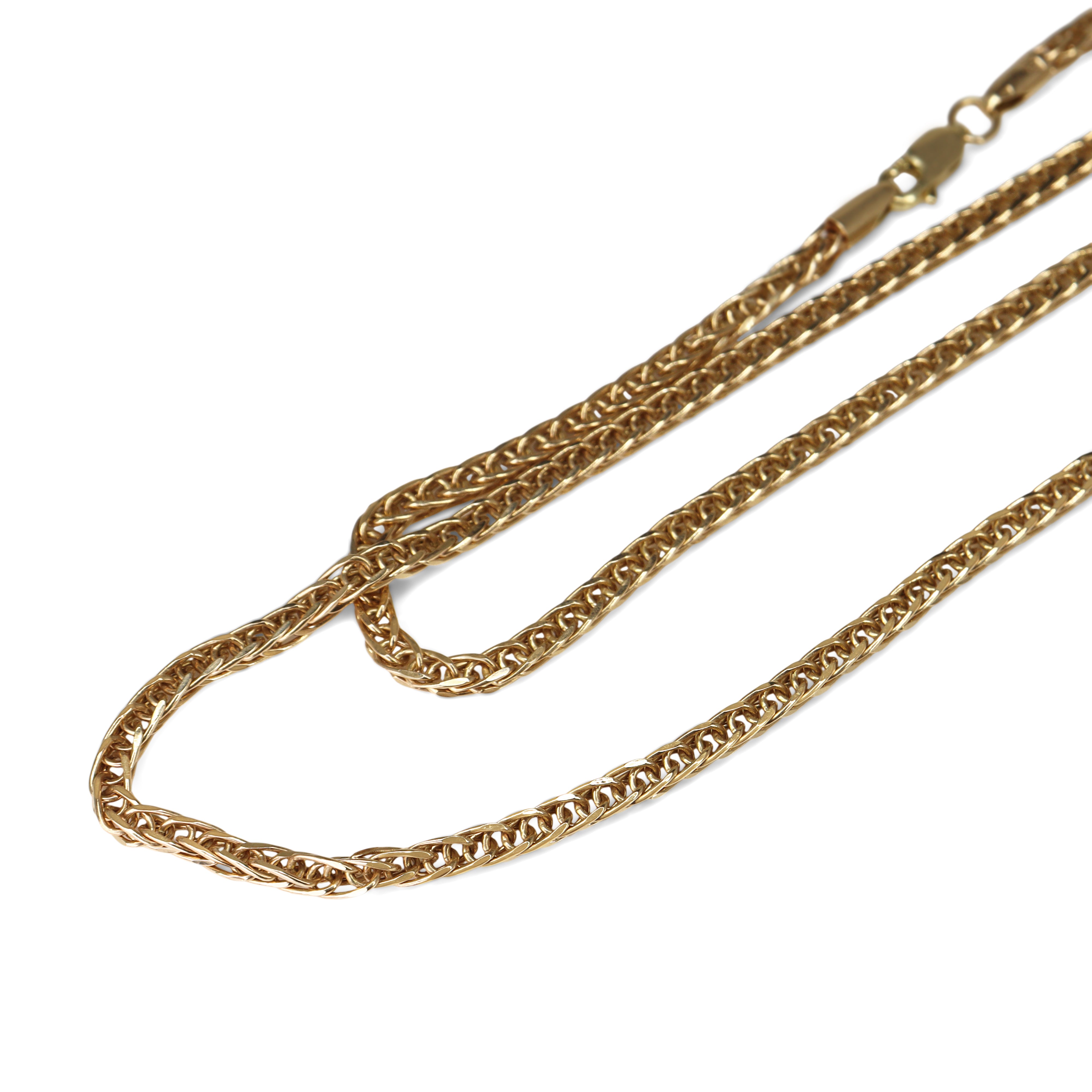 14ct Yellow Gold Fancy Curb Link Chain Necklace