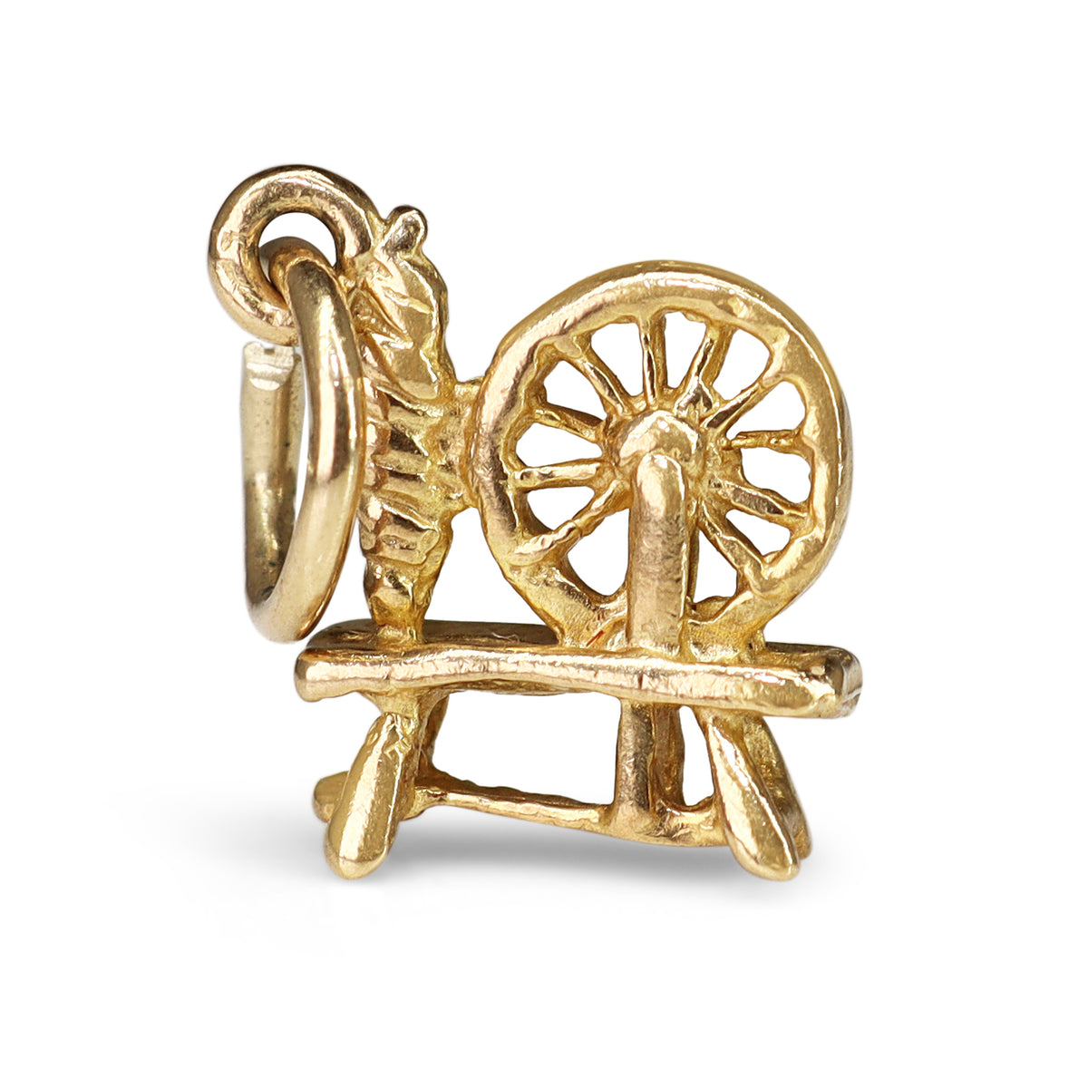 9ct Yellow Gold Spinning Wheel Charm