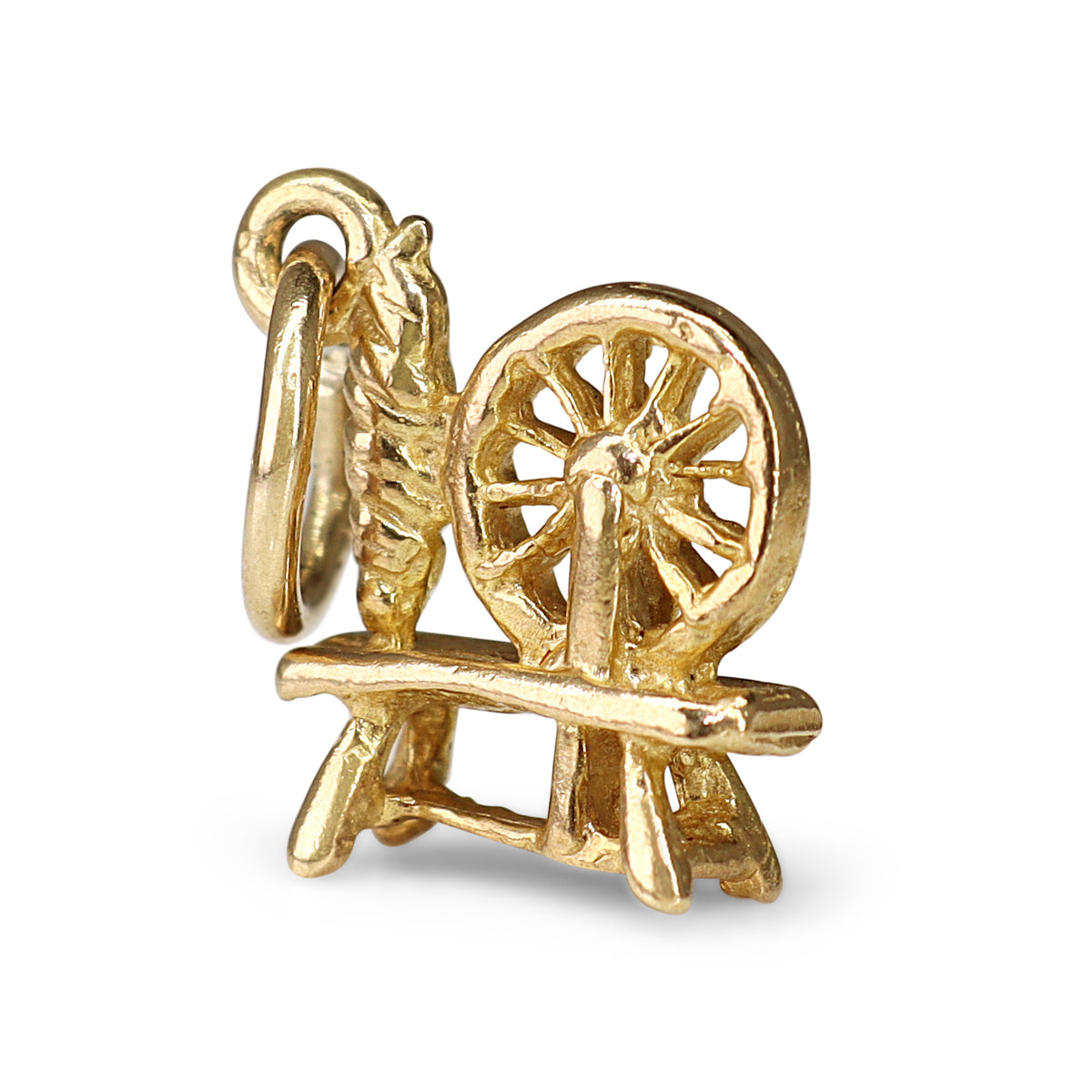 9ct Yellow Gold Spinning Wheel Charm