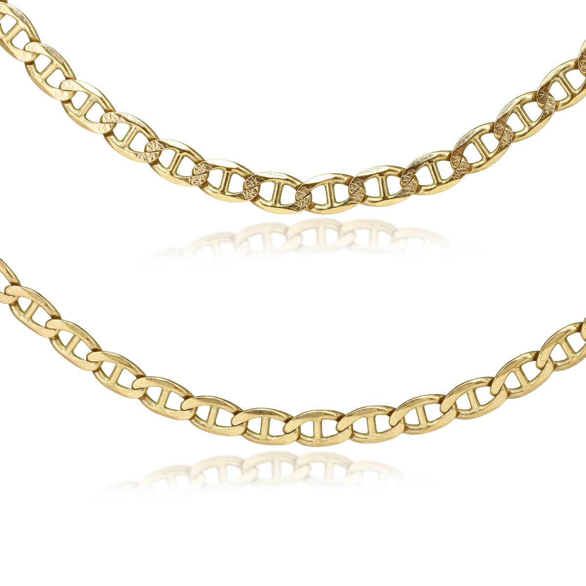 9ct Yellow Gold 75cm Flat Curb Link Chain Necklace