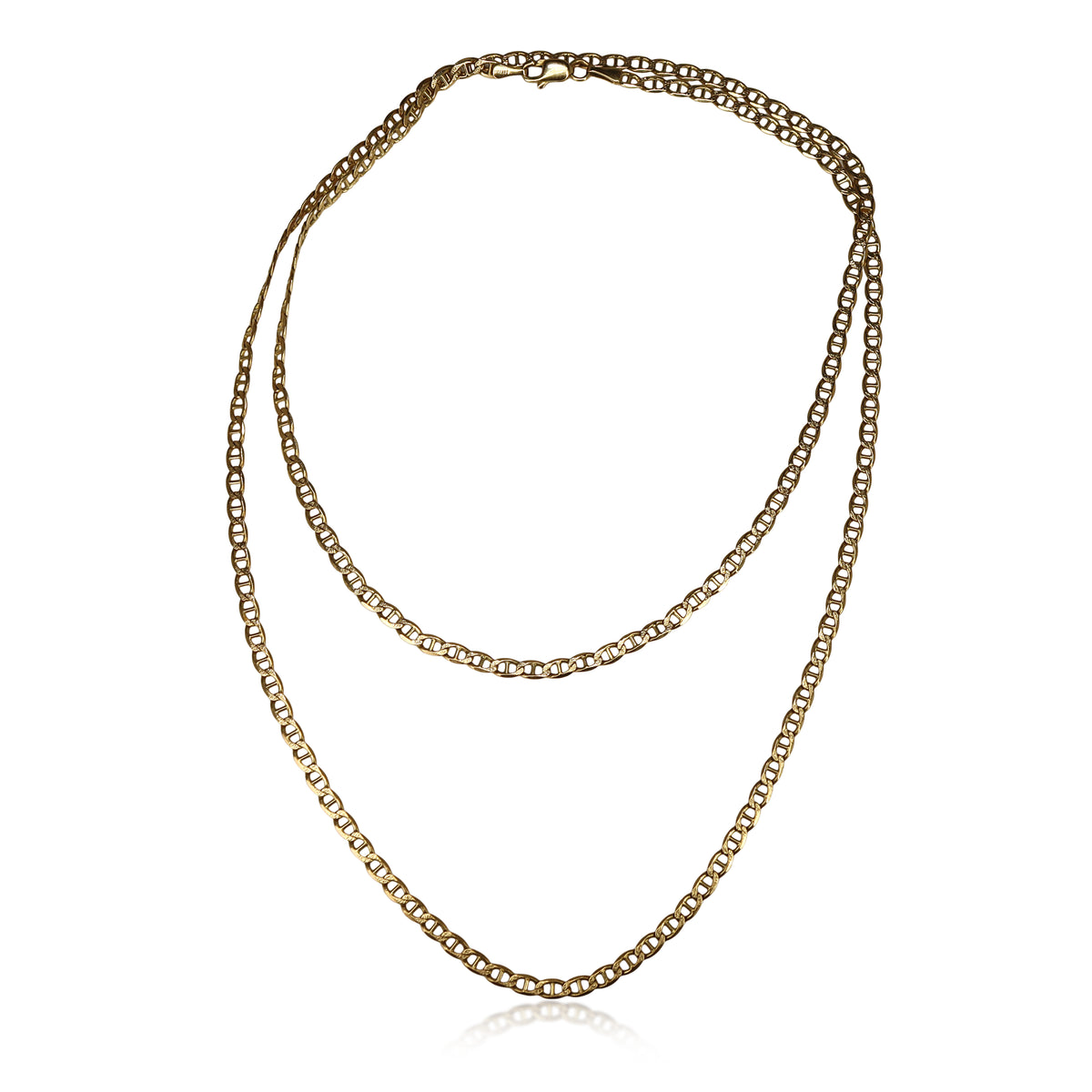 9ct Yellow Gold 75cm Flat Curb Link Chain Necklace