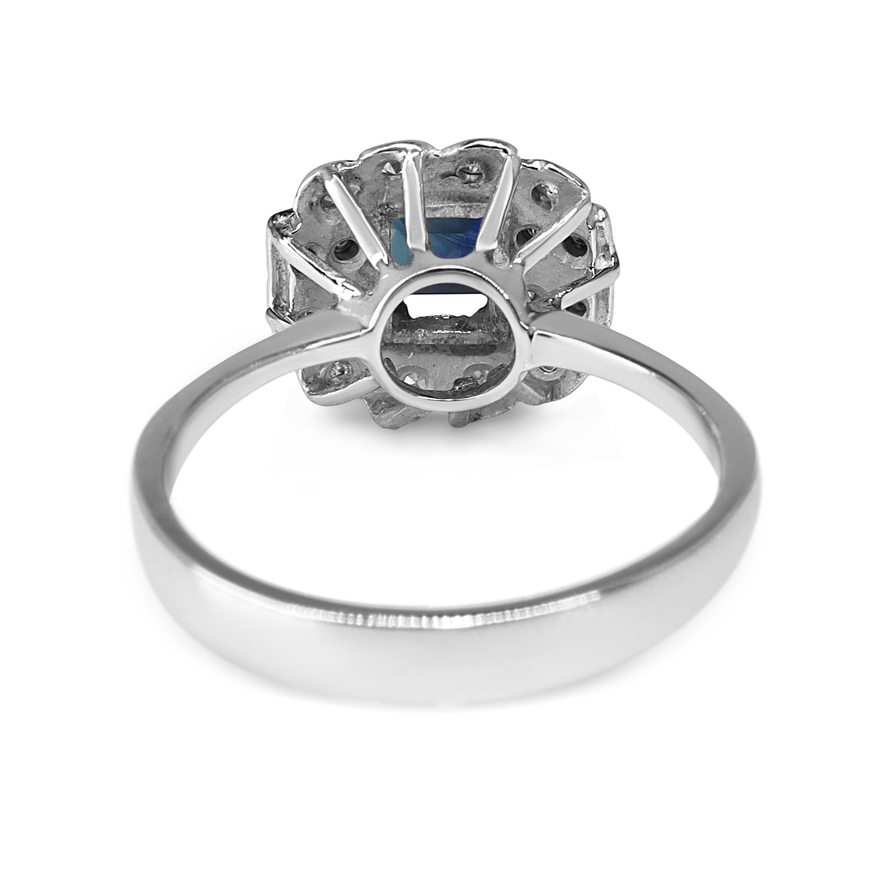 Palladium Sapphire and Diamond Vintage Ring