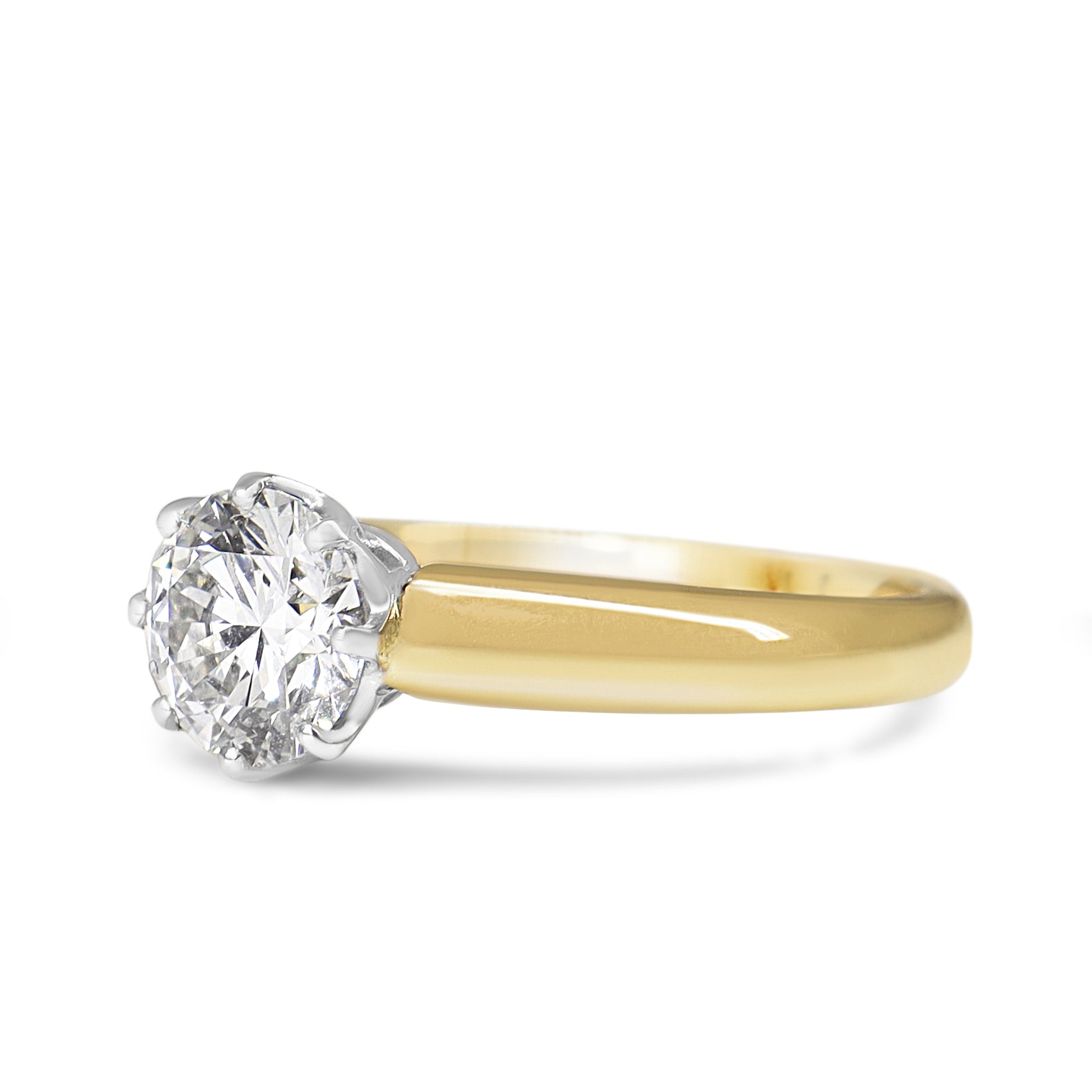 18ct Yellow and White Gold 1.00ct Lab Grown Diamond Solitaire Ring