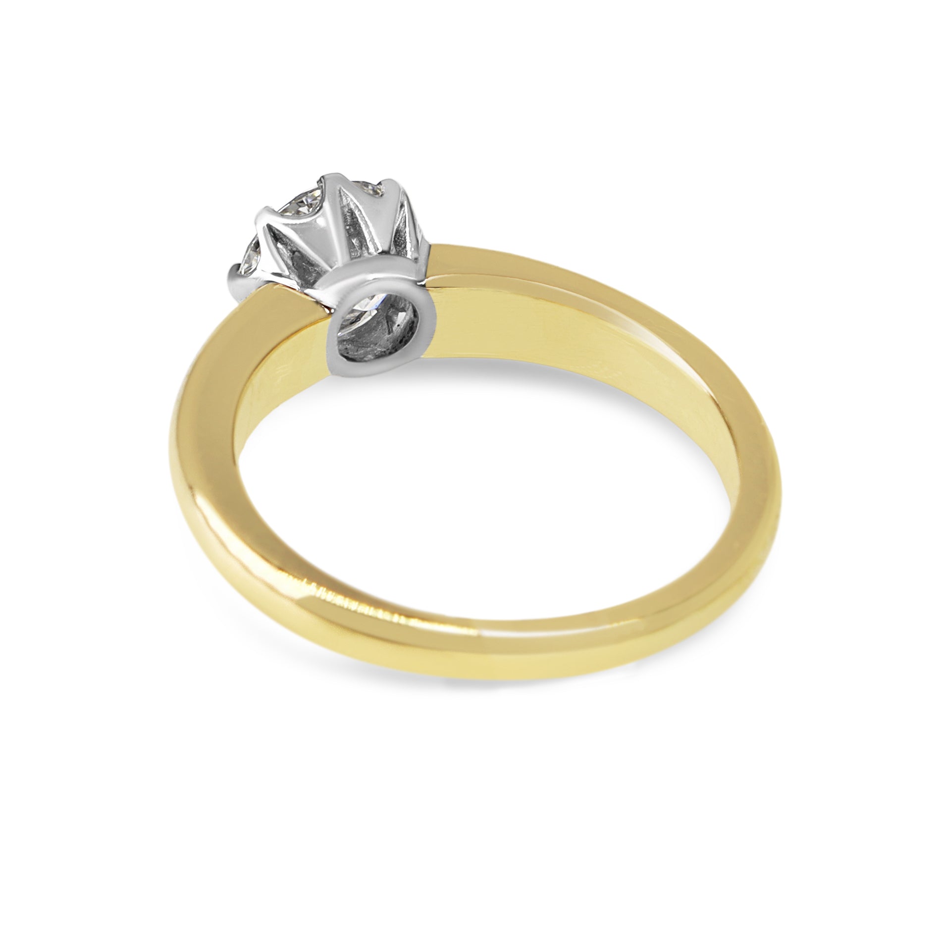 18ct Yellow and White Gold 1.00ct Lab Grown Diamond Solitaire Ring