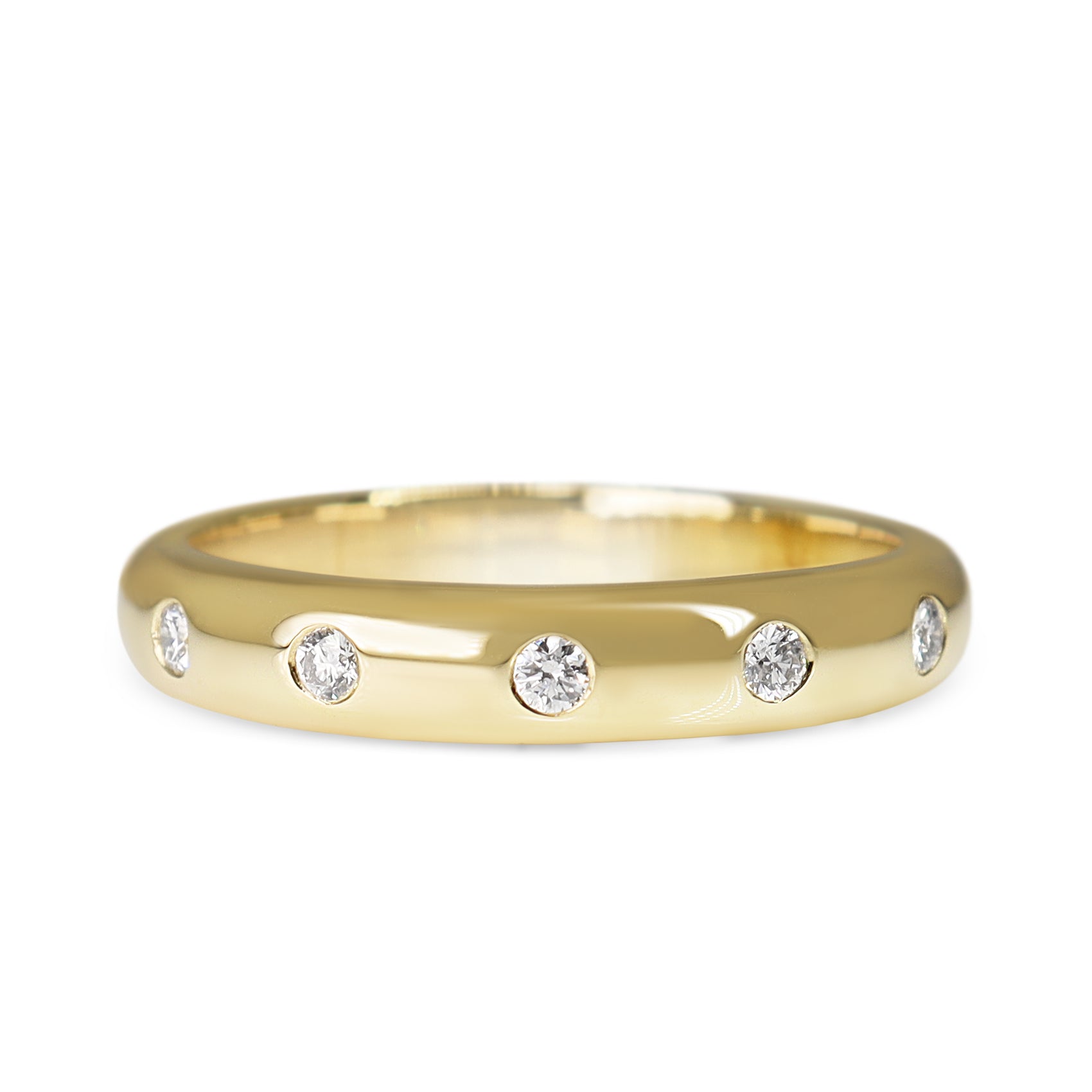9ct Yellow Gold Diamond Rubbed In Set Band Ring