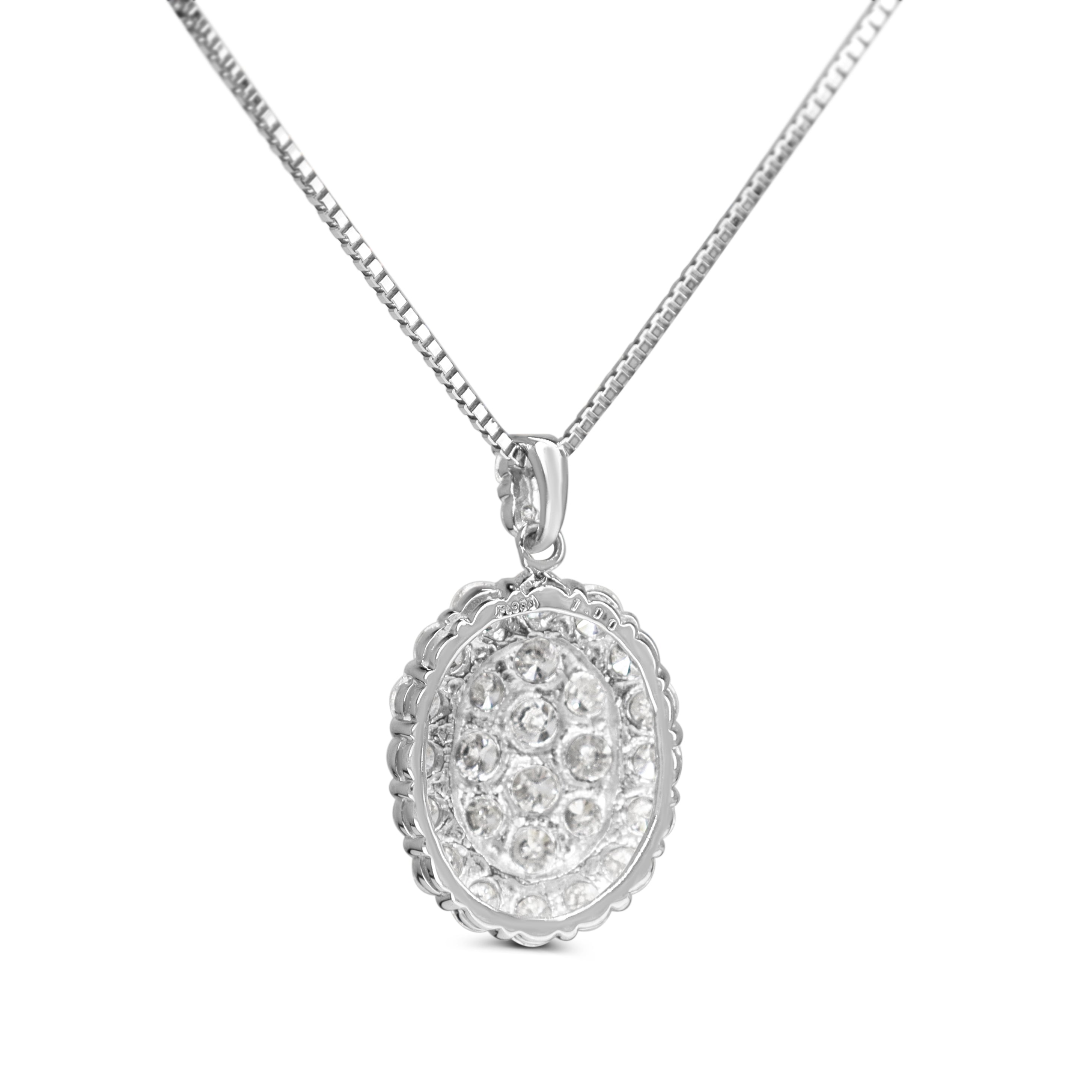 Platinum Diamond Cluster Necklace