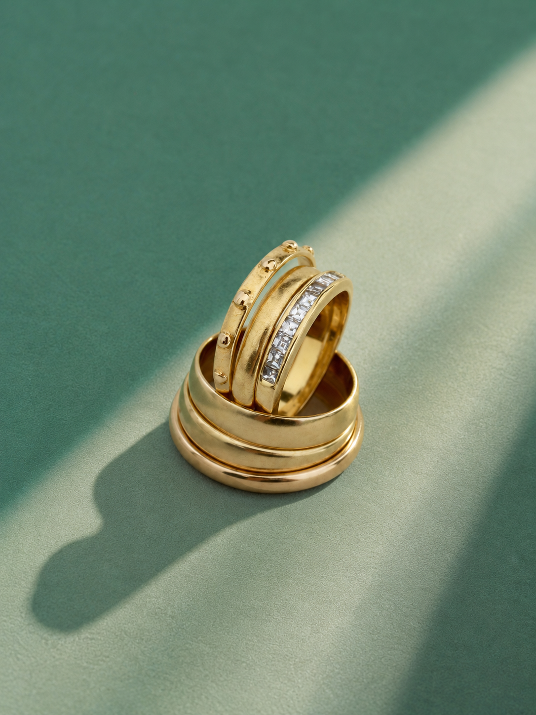 gold artisan studded band featuring an elegant antique-inspired design