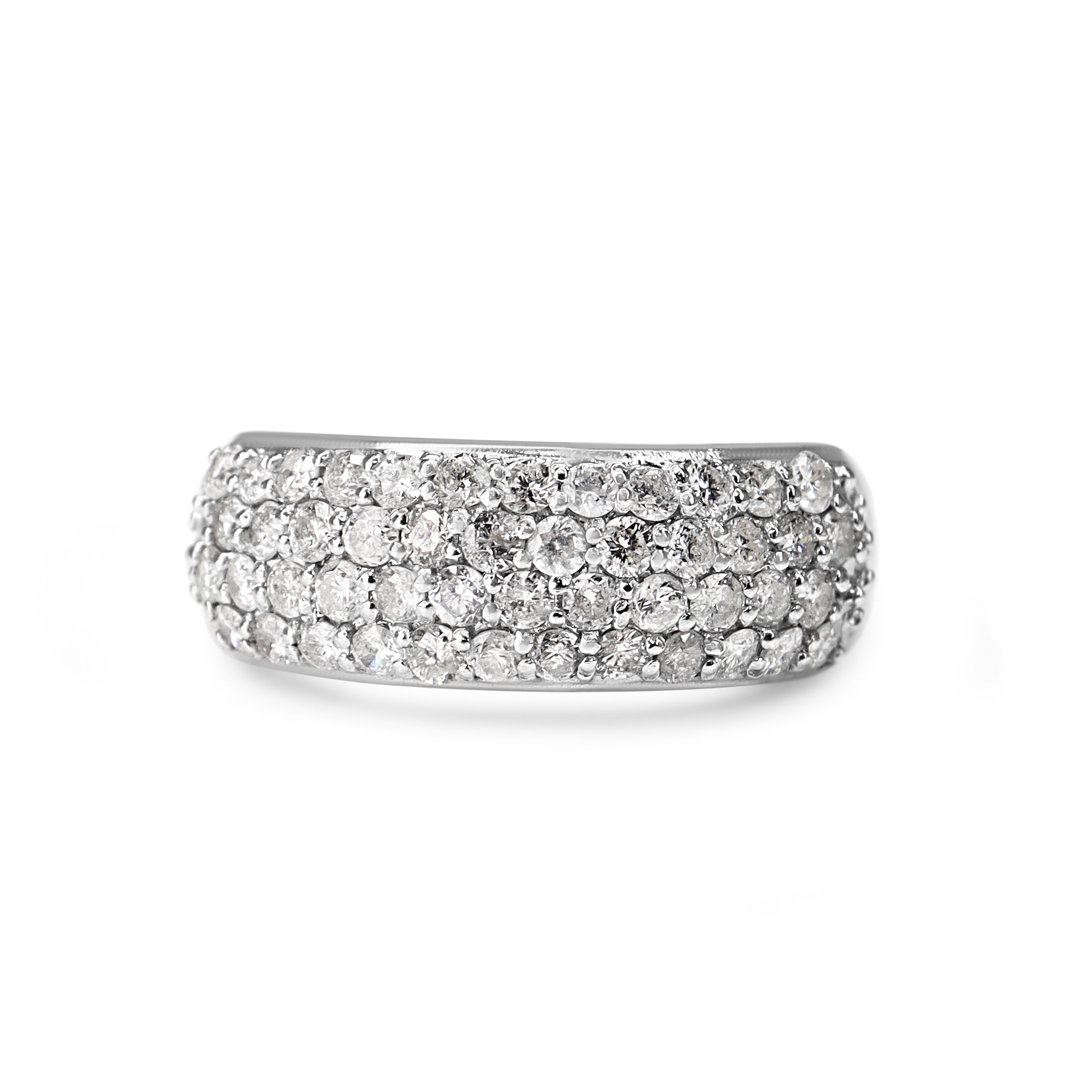 Platinum 1.00ct diamond pavé wedding band with G colour and Si clarity diamonds