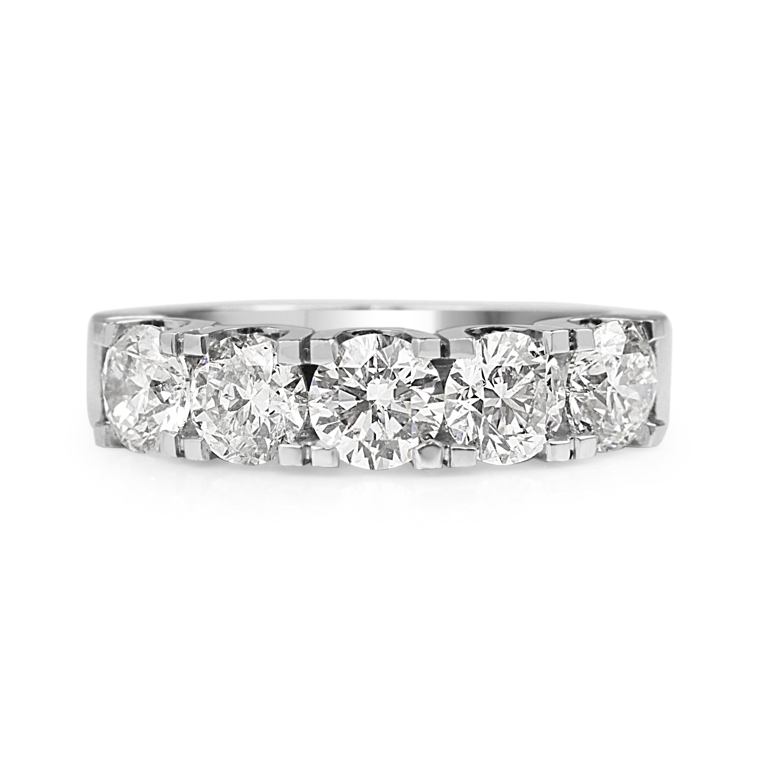 Platinum 2.55ct 5 stone diamond ring