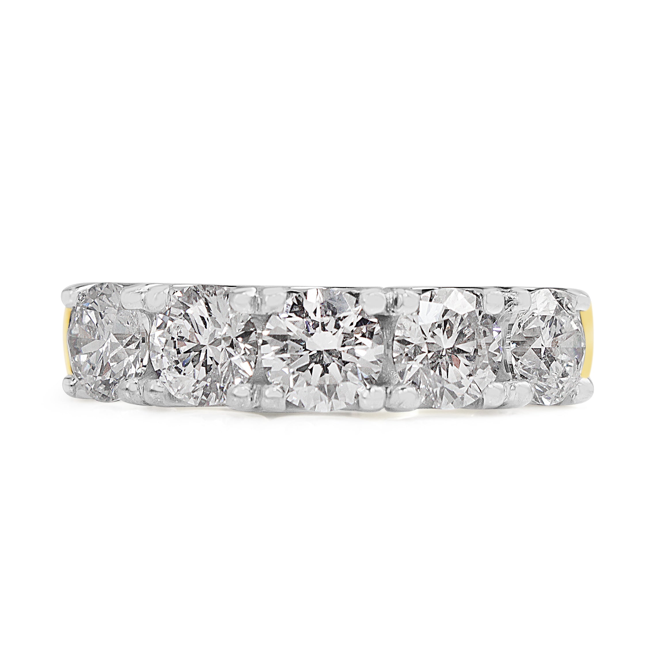 18ct yellow and white gold 2.15ct five stone diamond ring front view