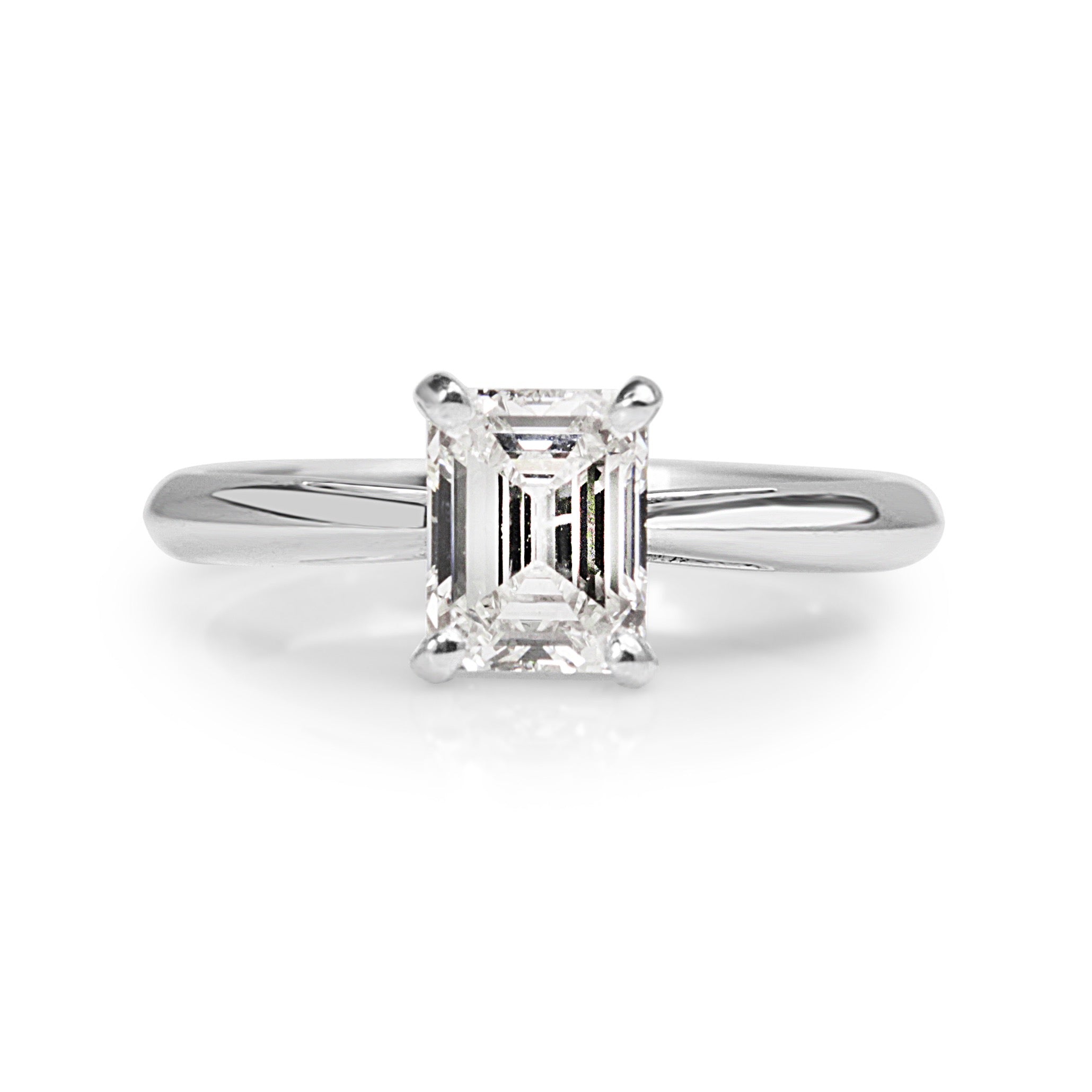 Emerald cut solitaire diamond engagement ring Melbourne Australia