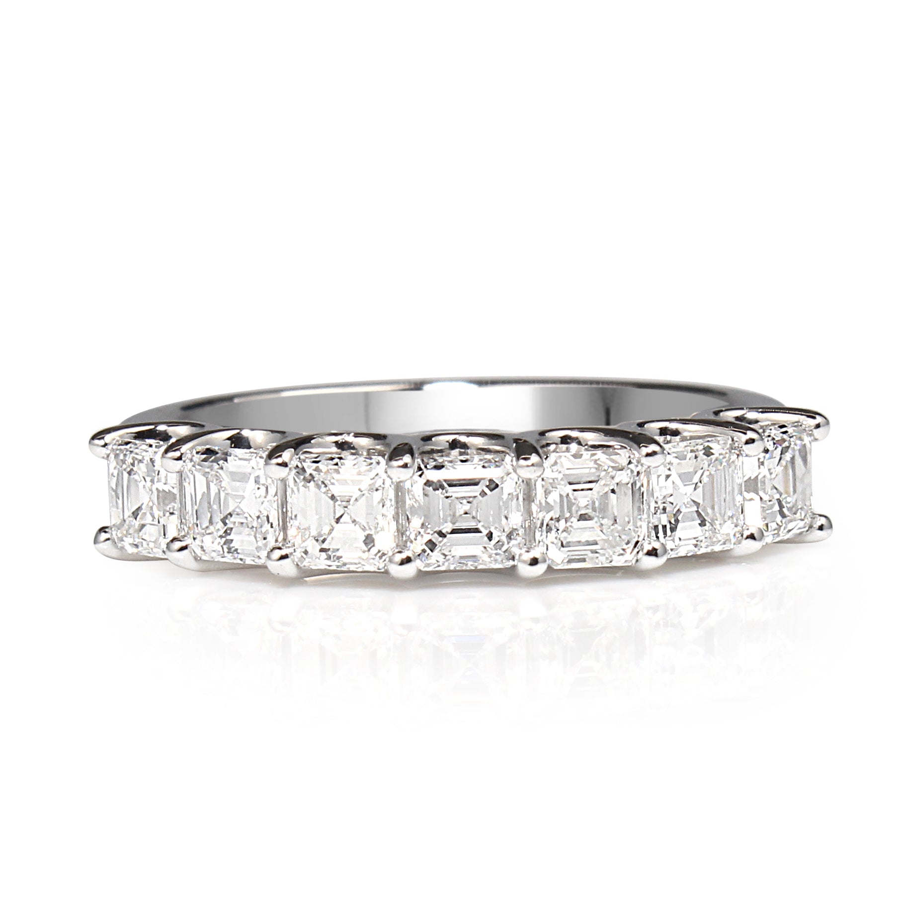 18ct white gold Asscher diamond band 1.28ct engagement ring Melbourne Australia