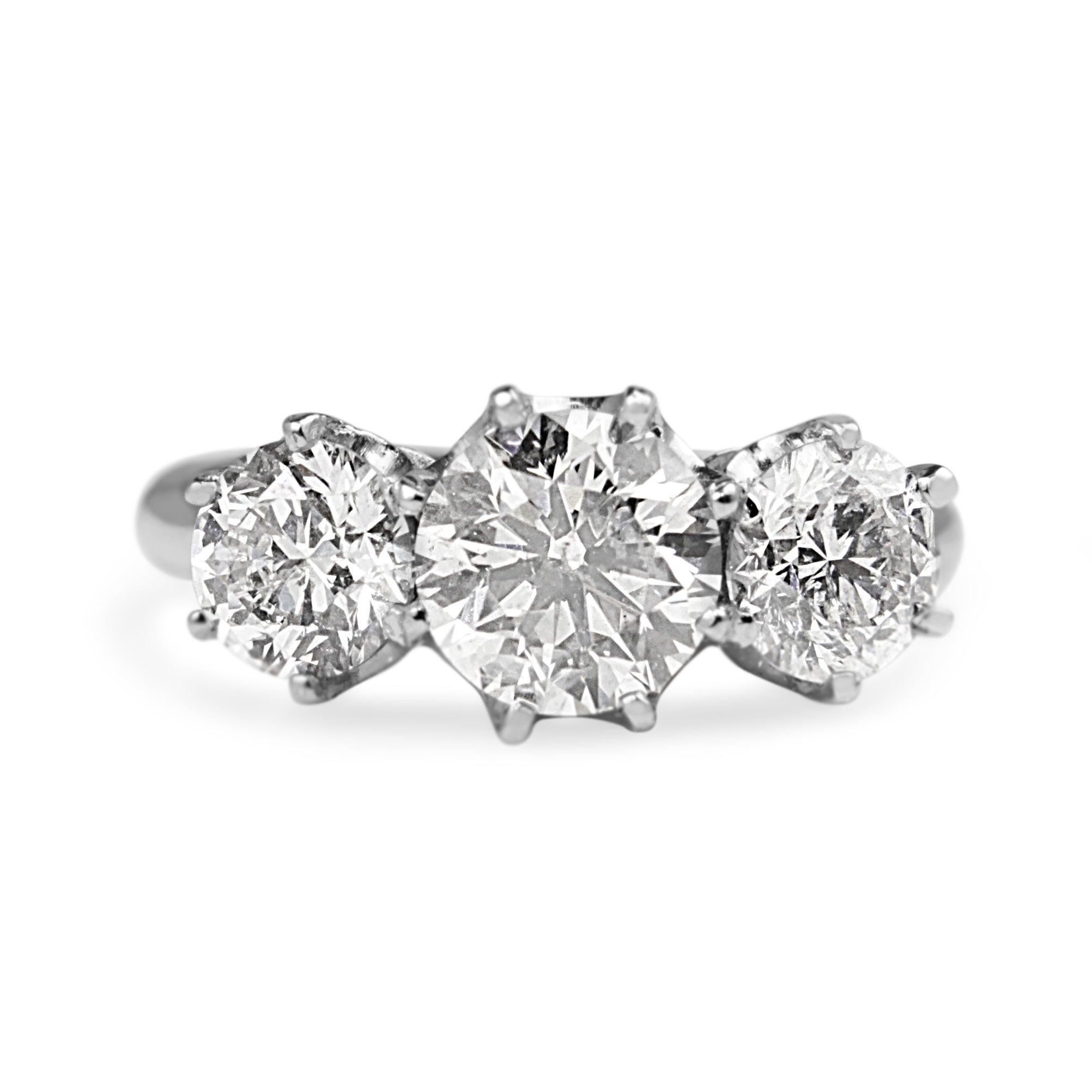 18ct White Gold Victorian Antique Style Diamond 3 Stone Ring – Engagement Ring Jewellery Melbourne Australia