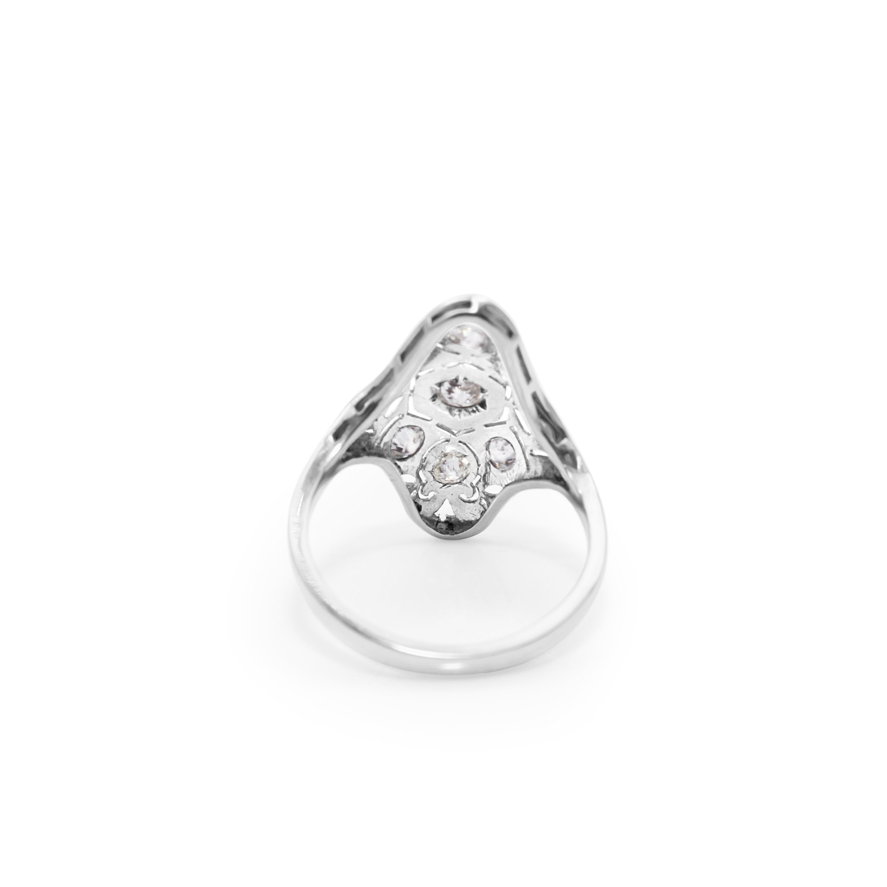 Platinum & 14ct White Gold Art Deco Diamond Ring