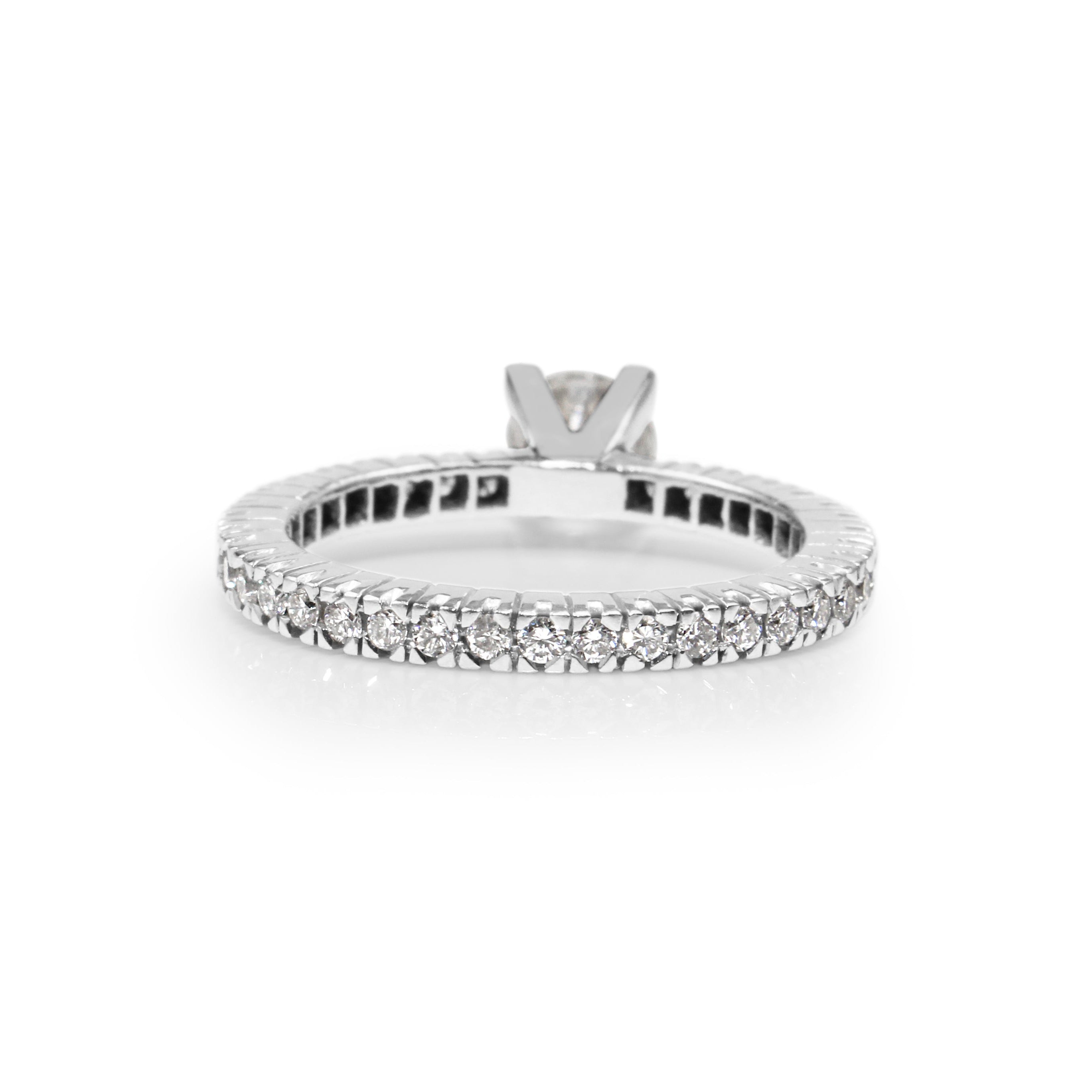 engagement ring on hand 18ct white gold solitaire