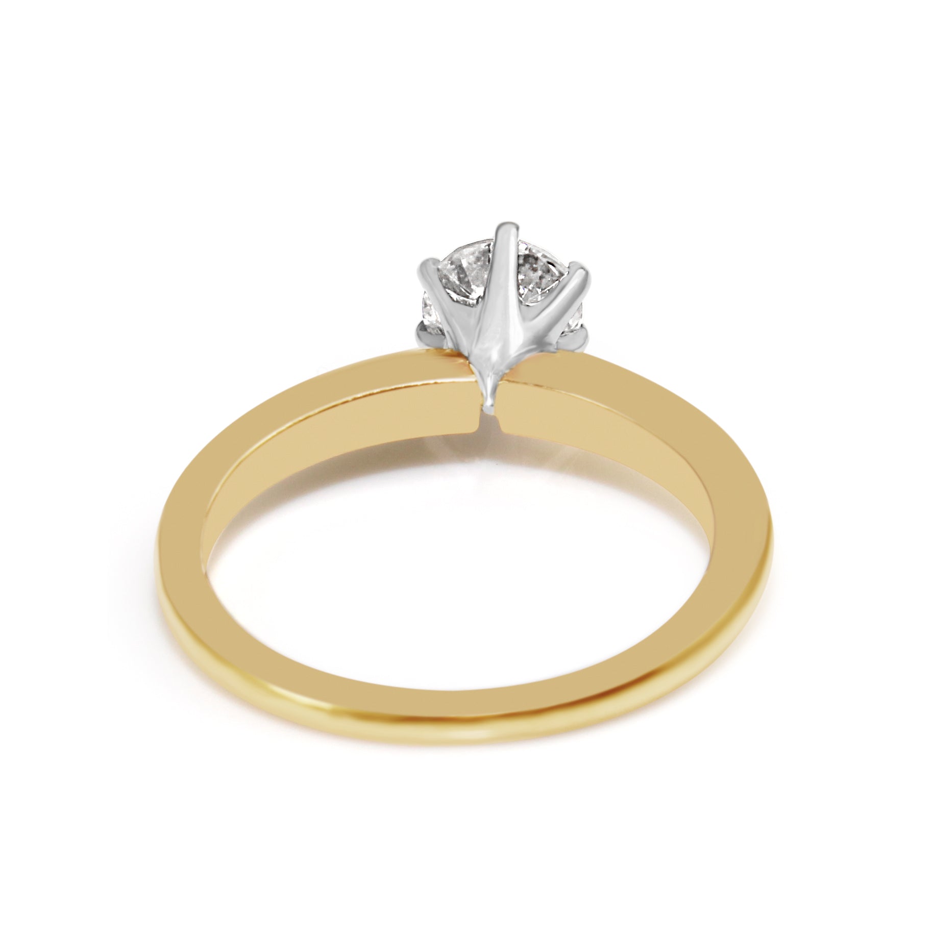 18ct Yellow & White Gold 6‑Claw Solitaire Diamond Engagement Ring