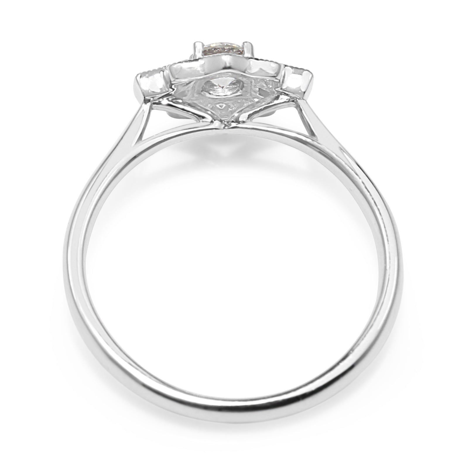 18ct White Gold Art Deco Diamond Engagement Ring