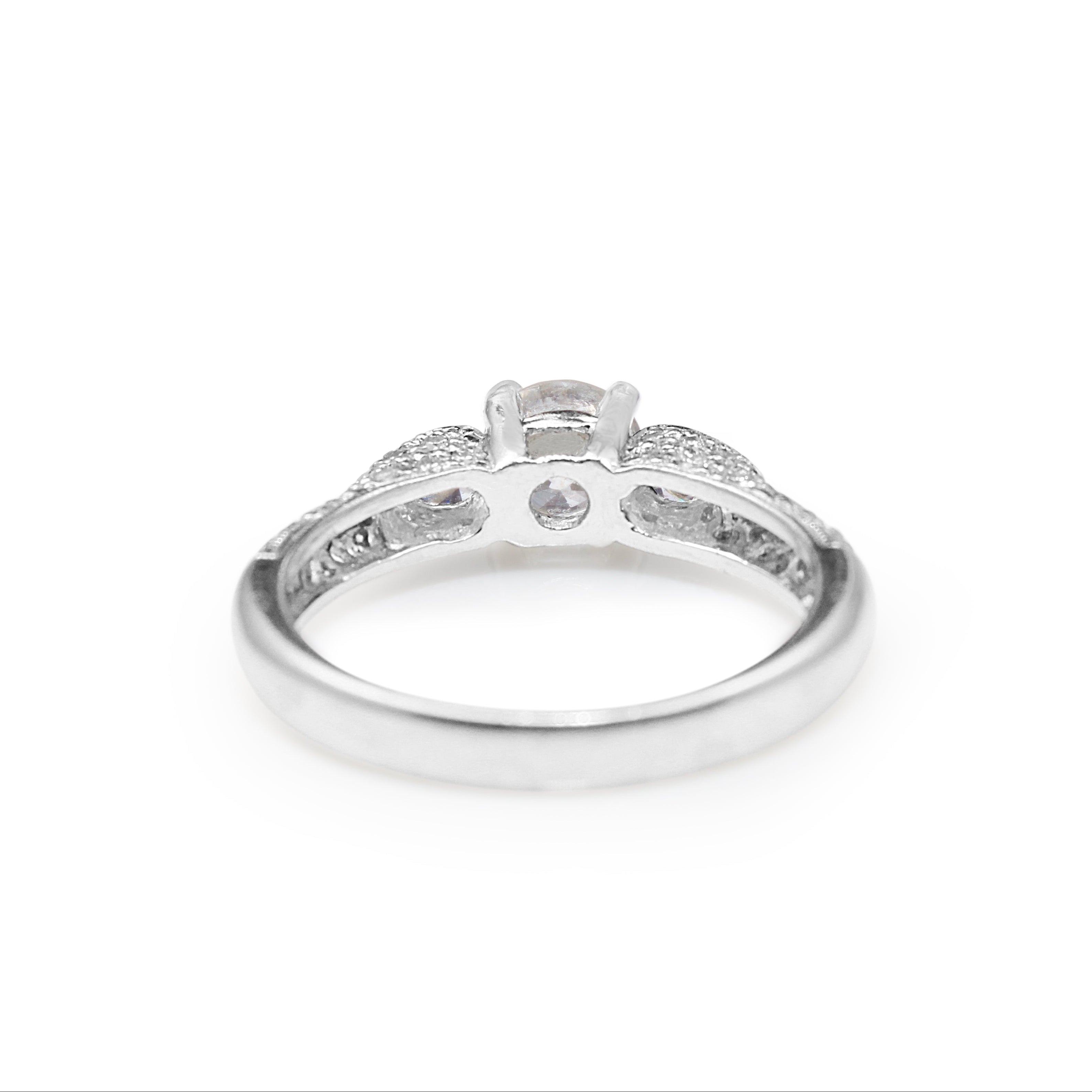 Filigree Platinum Diamond Solitaire Ring
