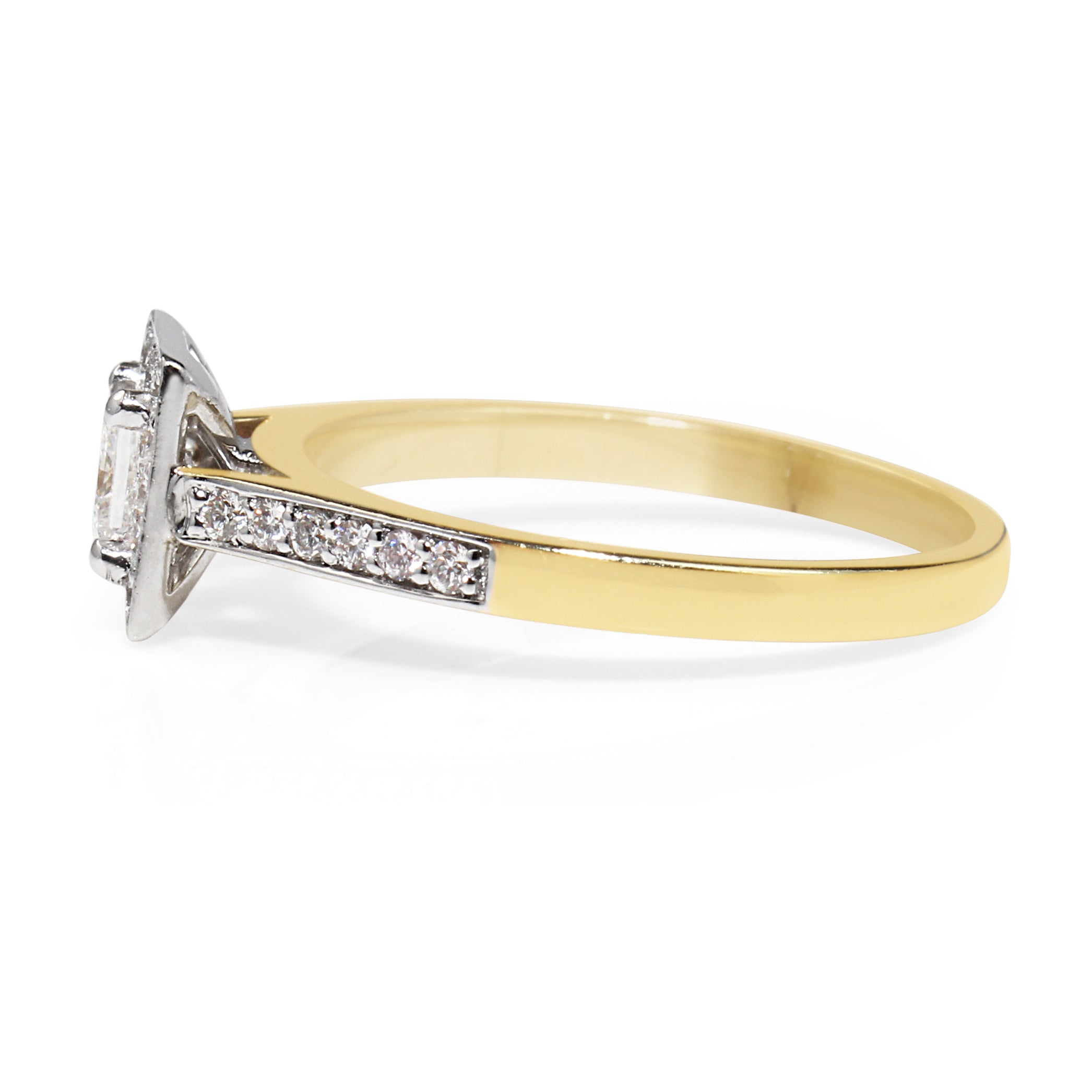 luxury square halo diamond ring fine jewellery Melbourne gold diamond