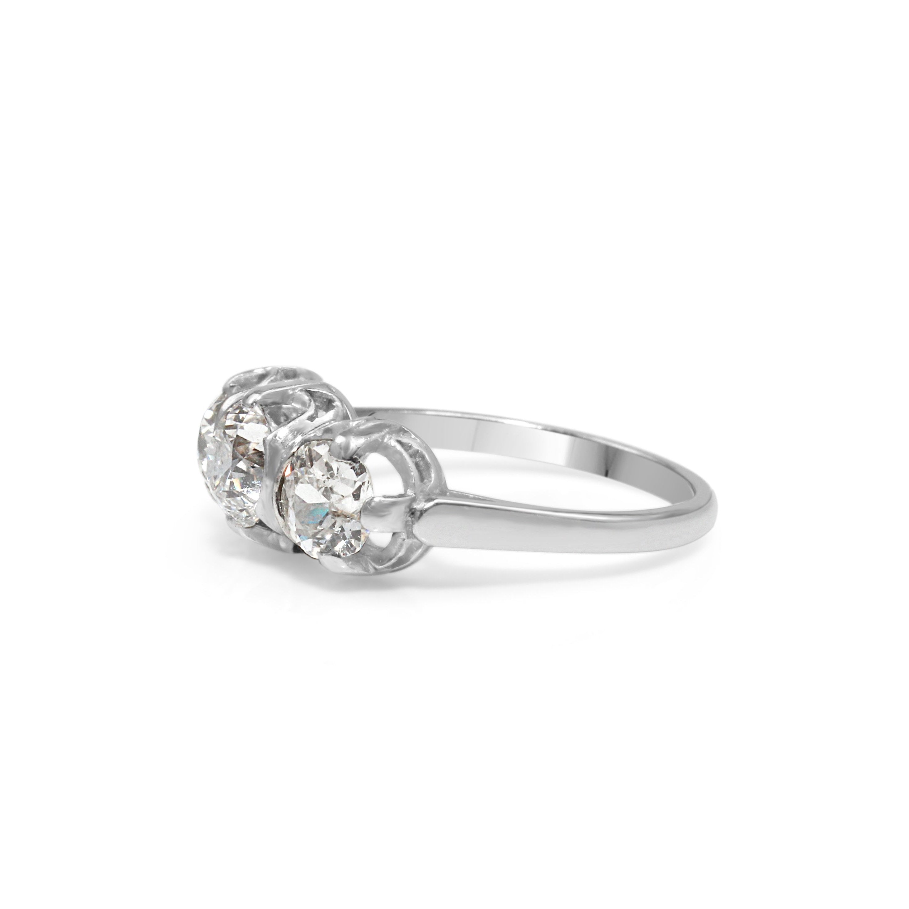 Luxury Platinum 3 Stone Ring with Diamonds