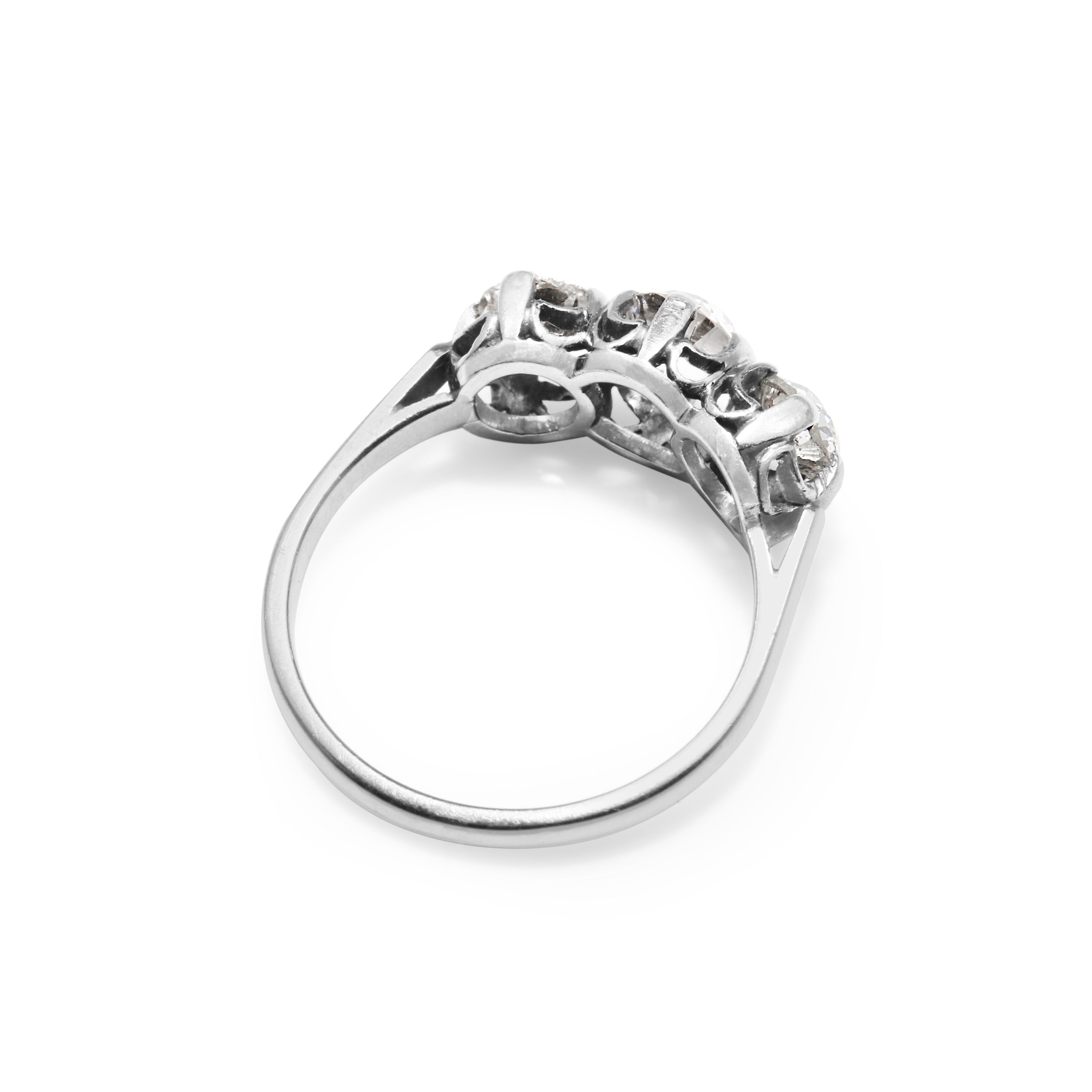 Platinum Vintage 3-Stone Diamond Ring