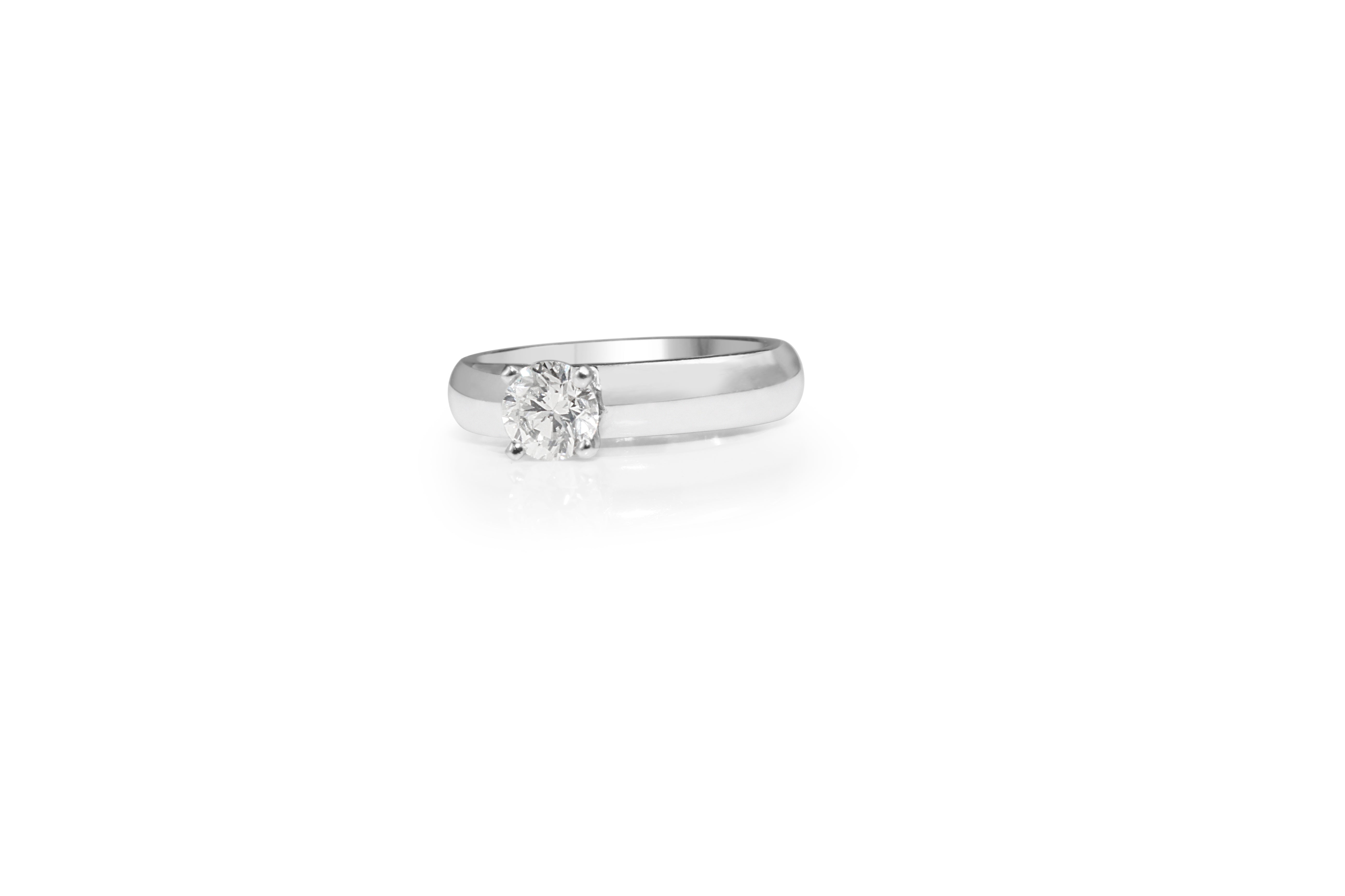 Platinum Diamond Solitaire Ring 4-Claw Setting