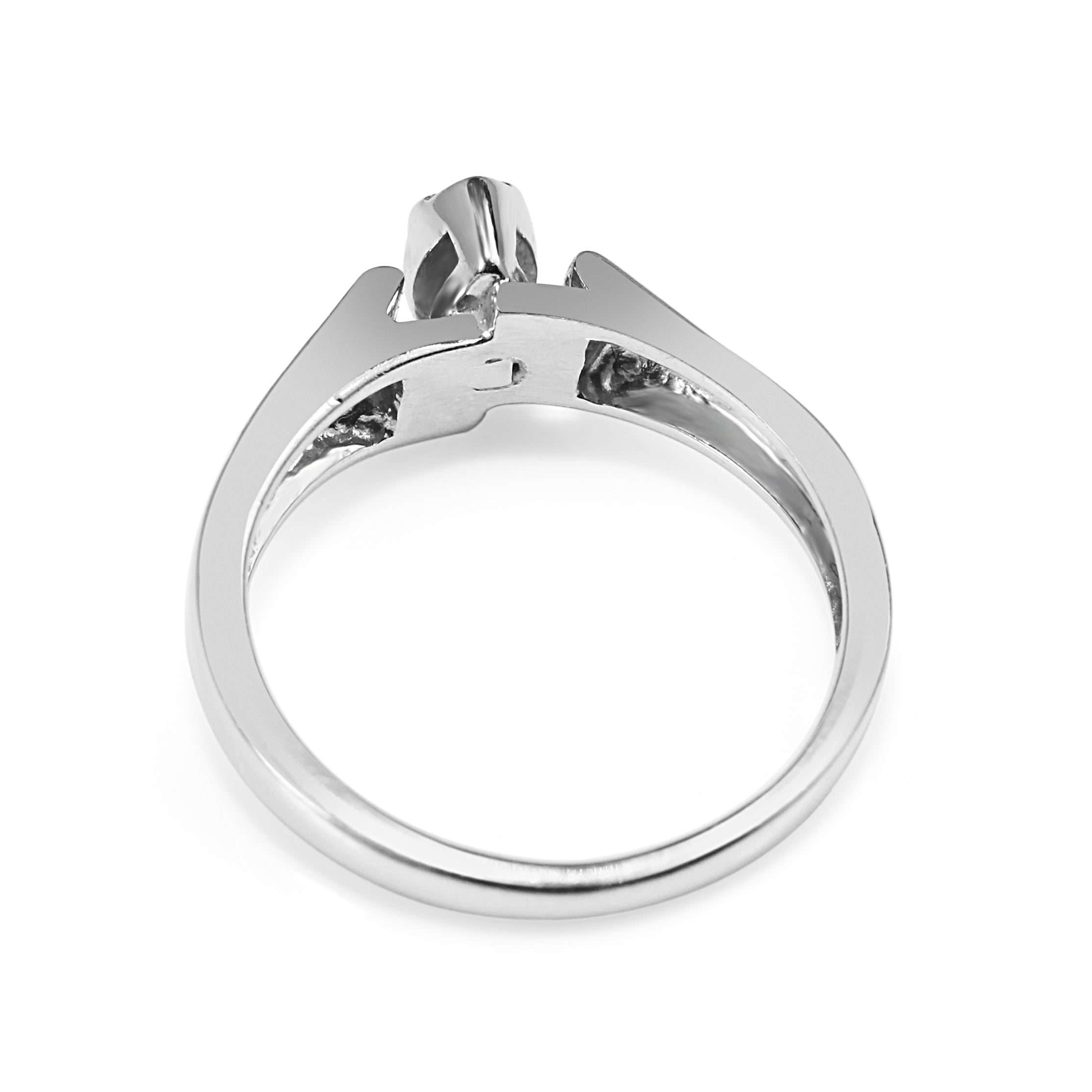 14ct White Gold Marquise Diamond Solitaire Engagement Ring