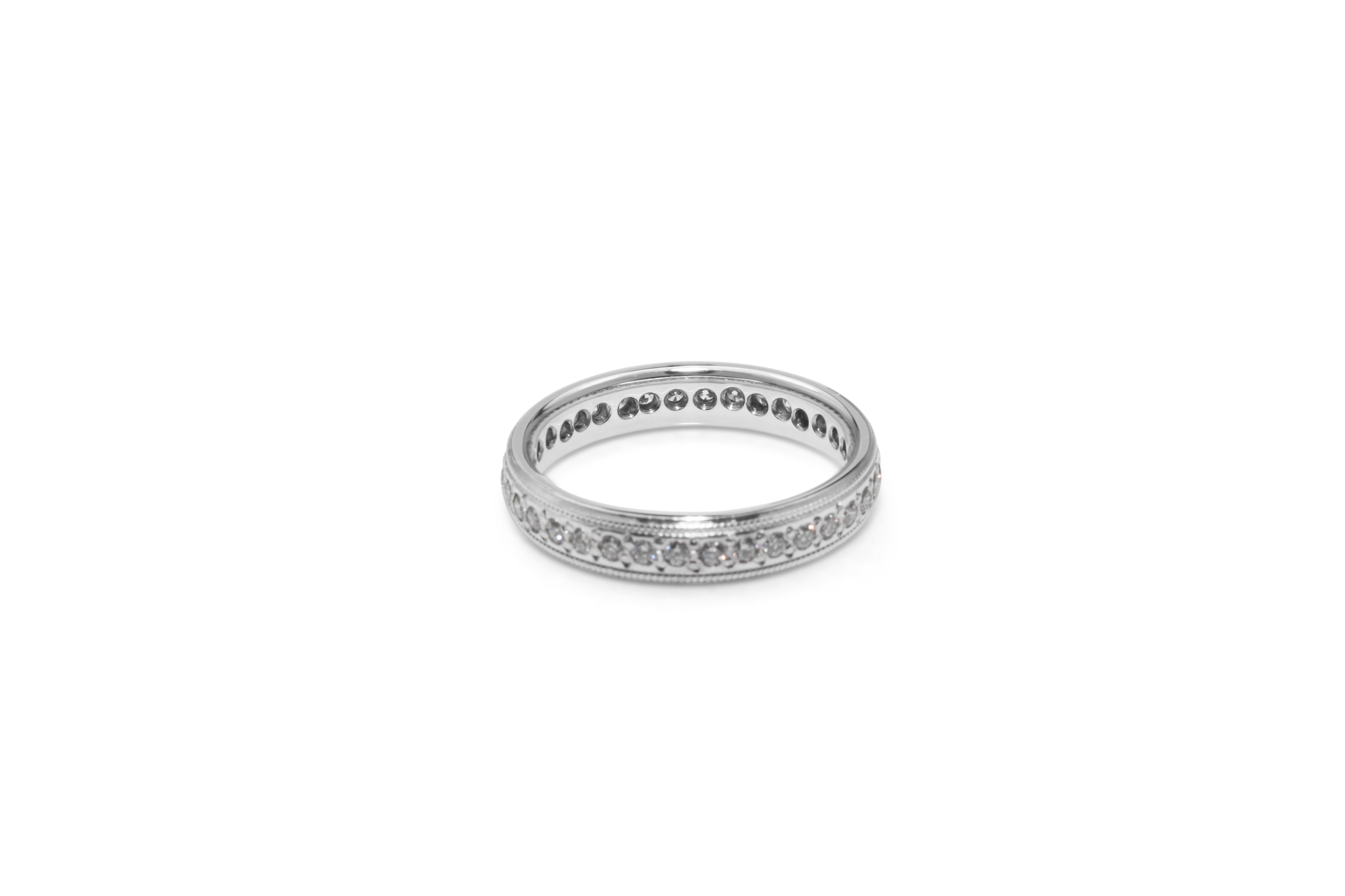 18ct White Gold Diamond Band Ring All Around