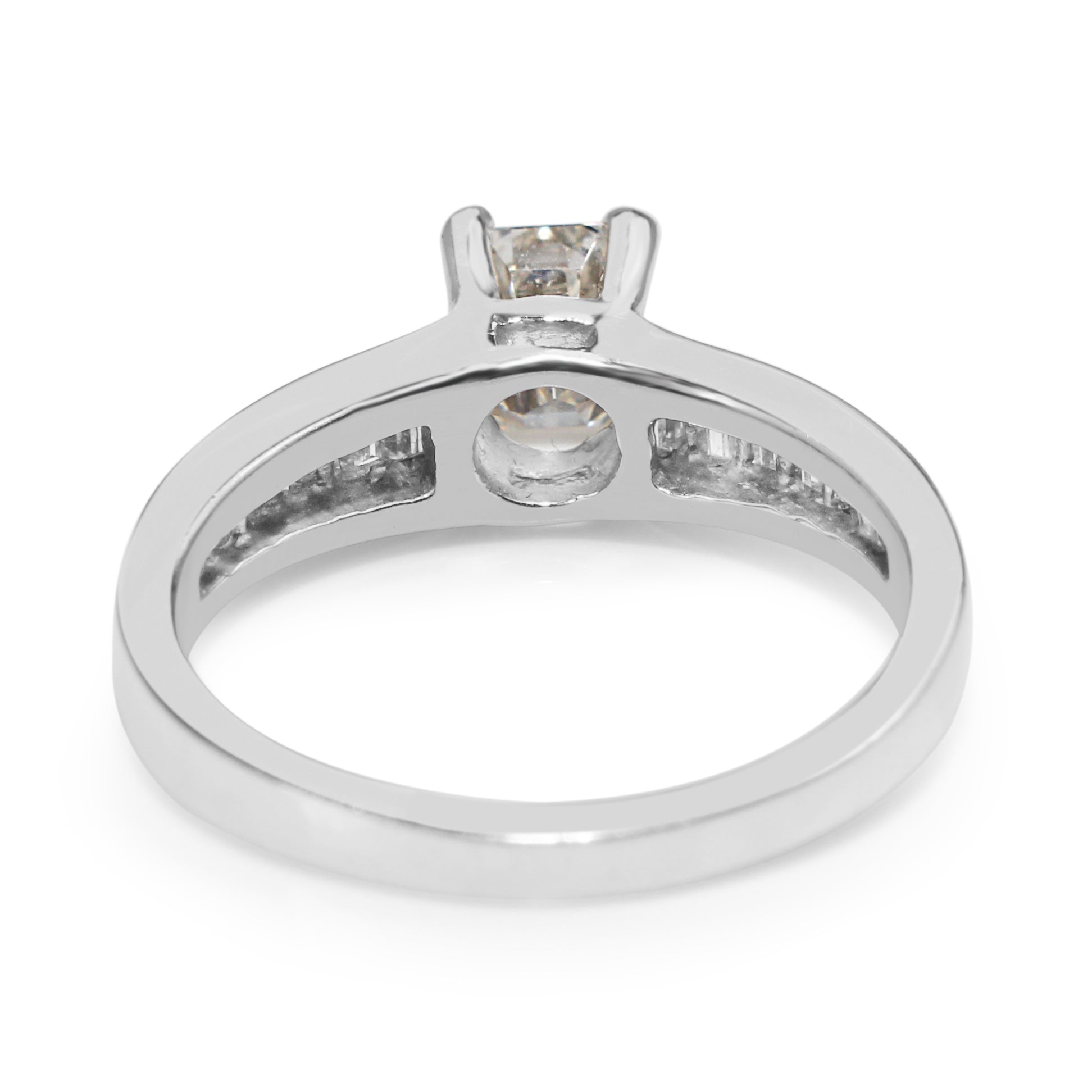 Platinum Emerald Cut Diamond Ring
