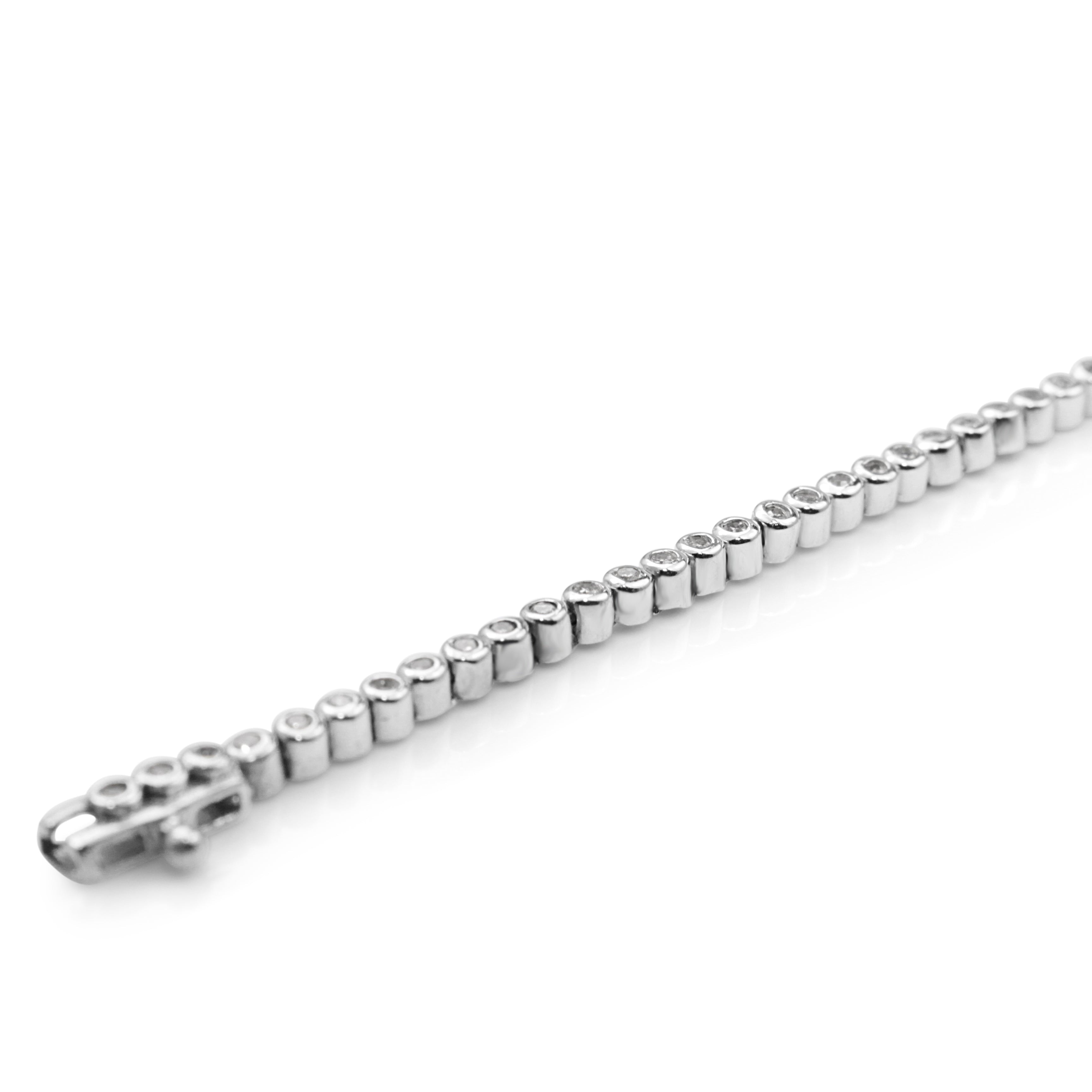 9ct White Gold Diamond Tennis Bracelet
