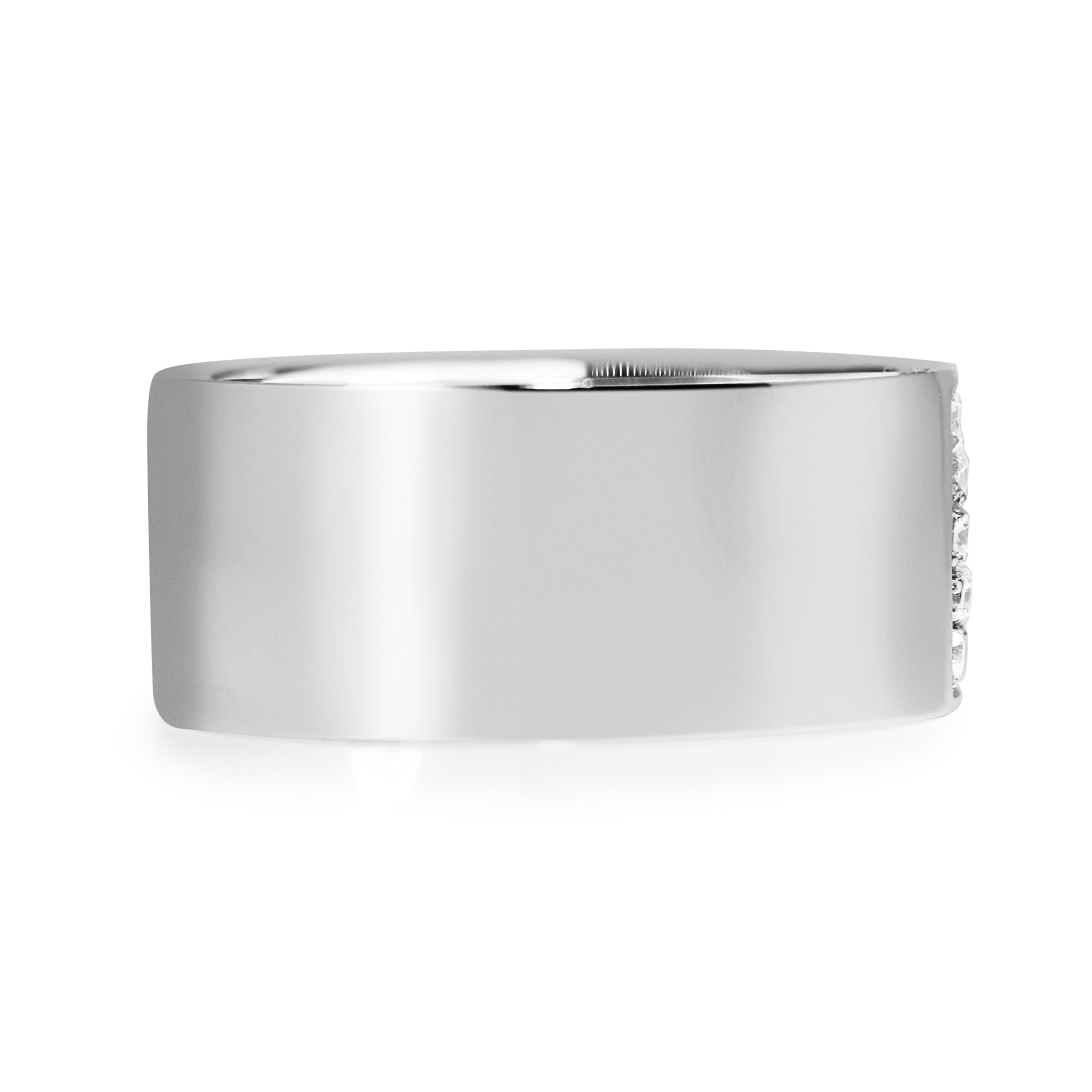 18ct White Gold Wide Pavé Diamond Band Ring