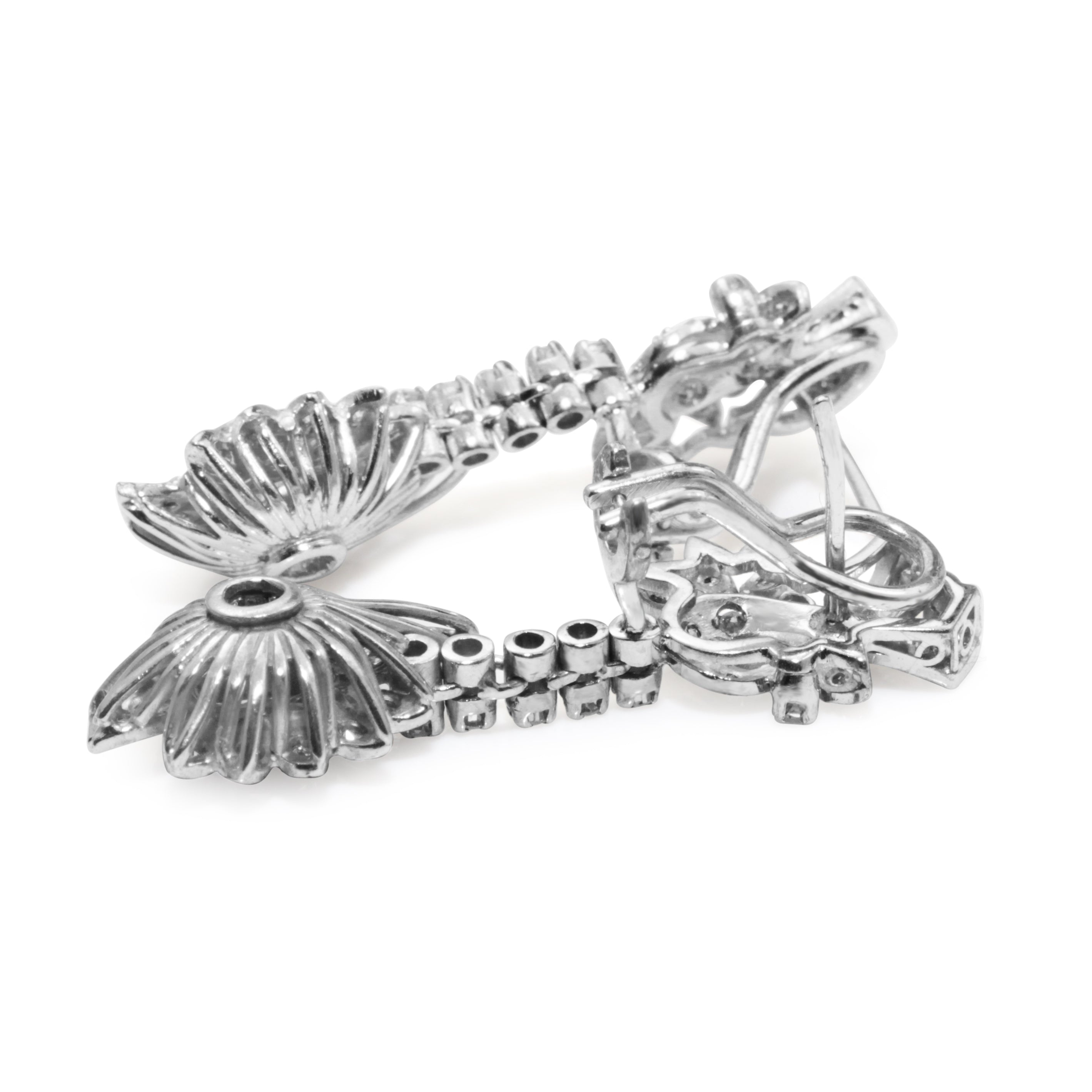 Palladium Vintage Garnet and Diamond Earrings