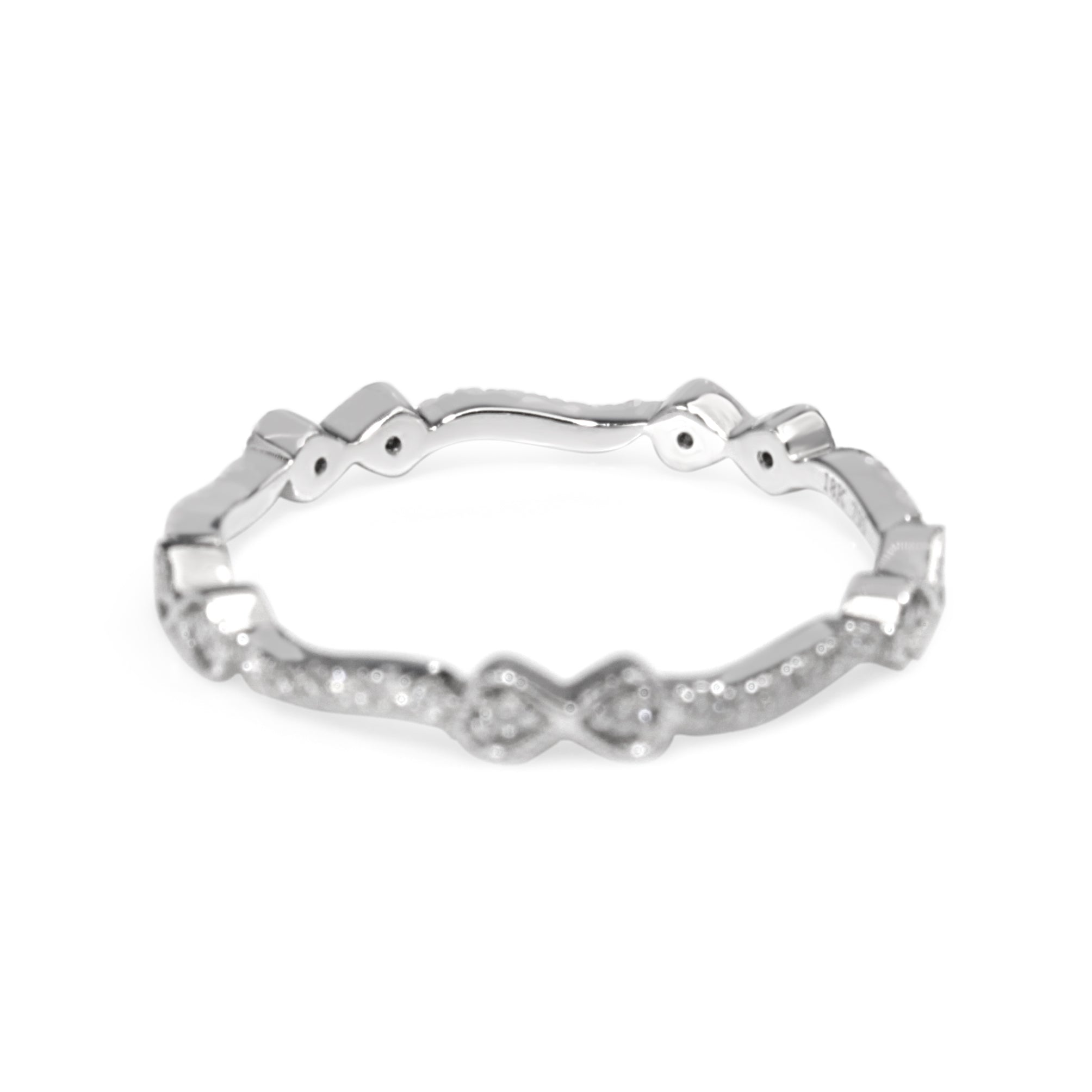 18ct White Gold All Round Diamond Bow Band