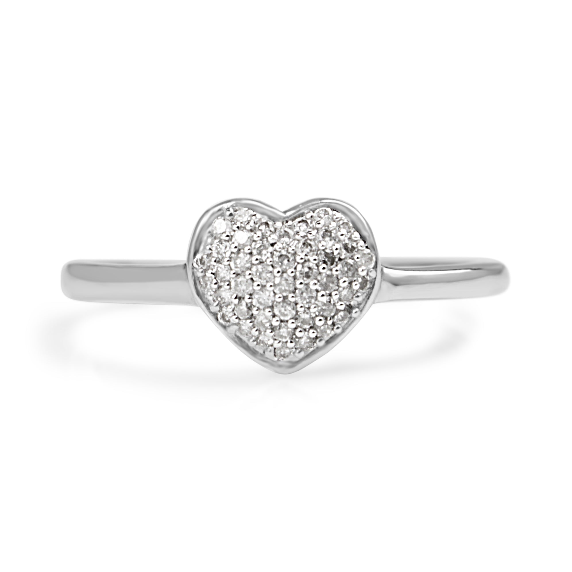 18ct White Gold Heart Diamond Cluster Ring