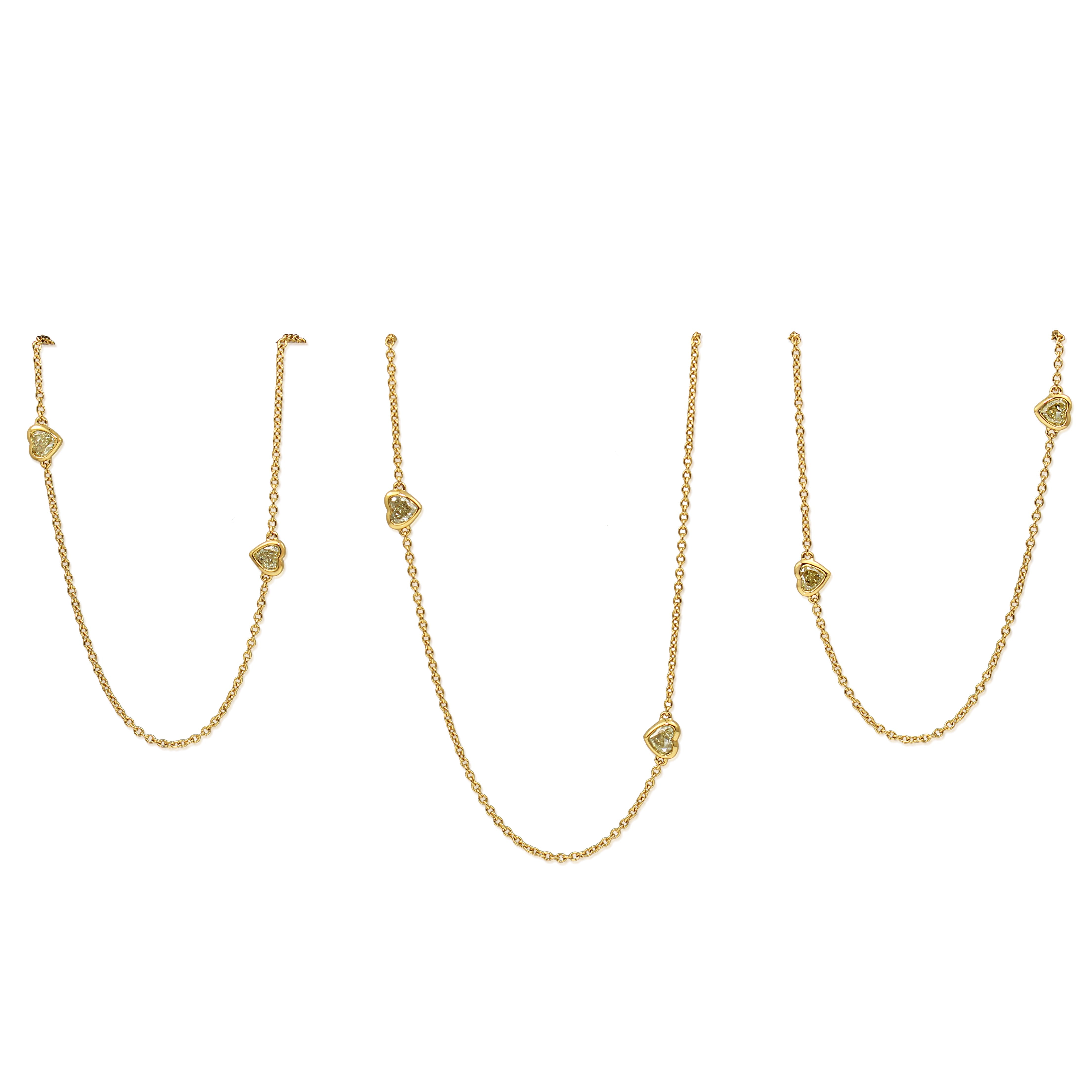 18ct Yellow Gold Yellow Heart Diamond Necklace