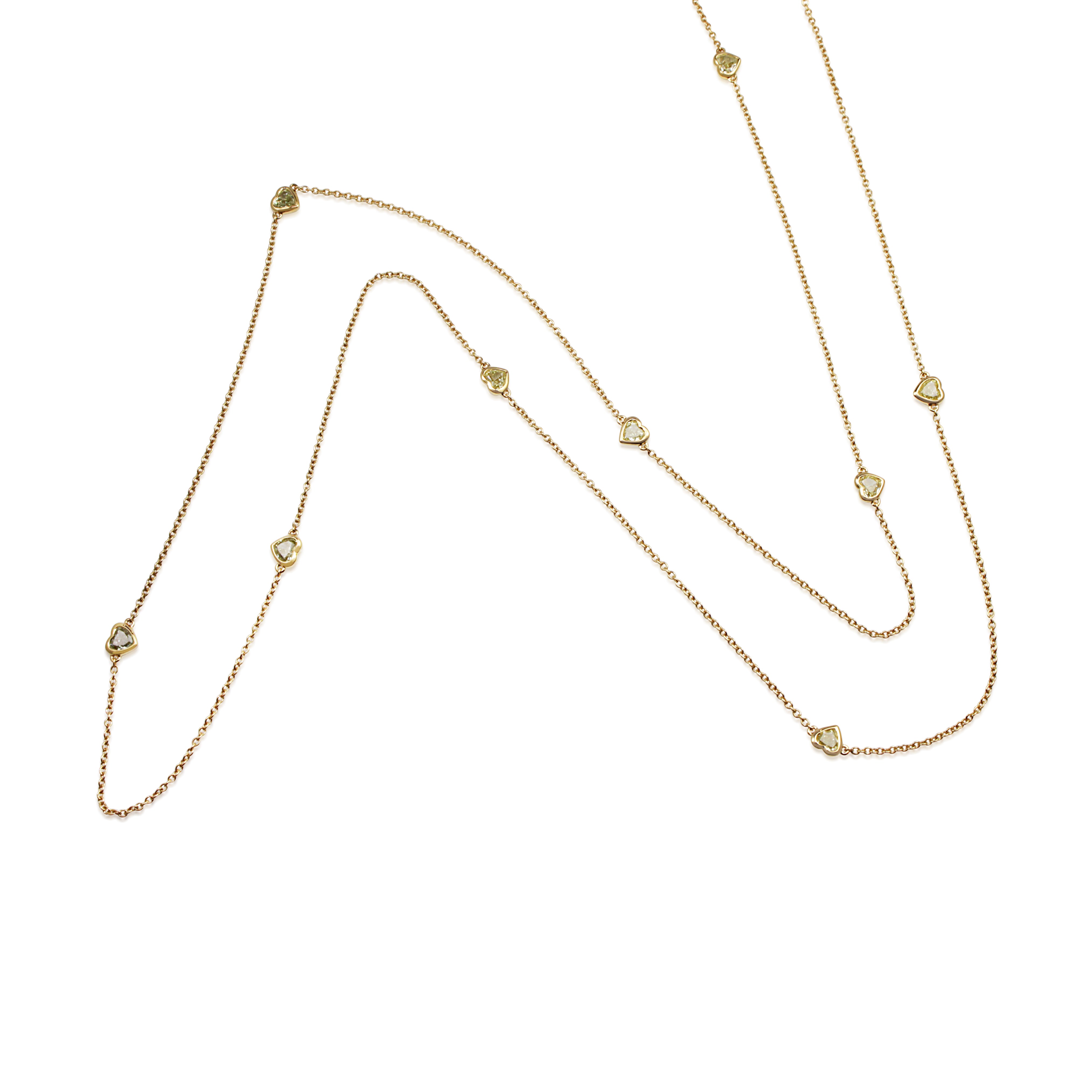 18ct Yellow Gold Yellow Heart Diamond Necklace