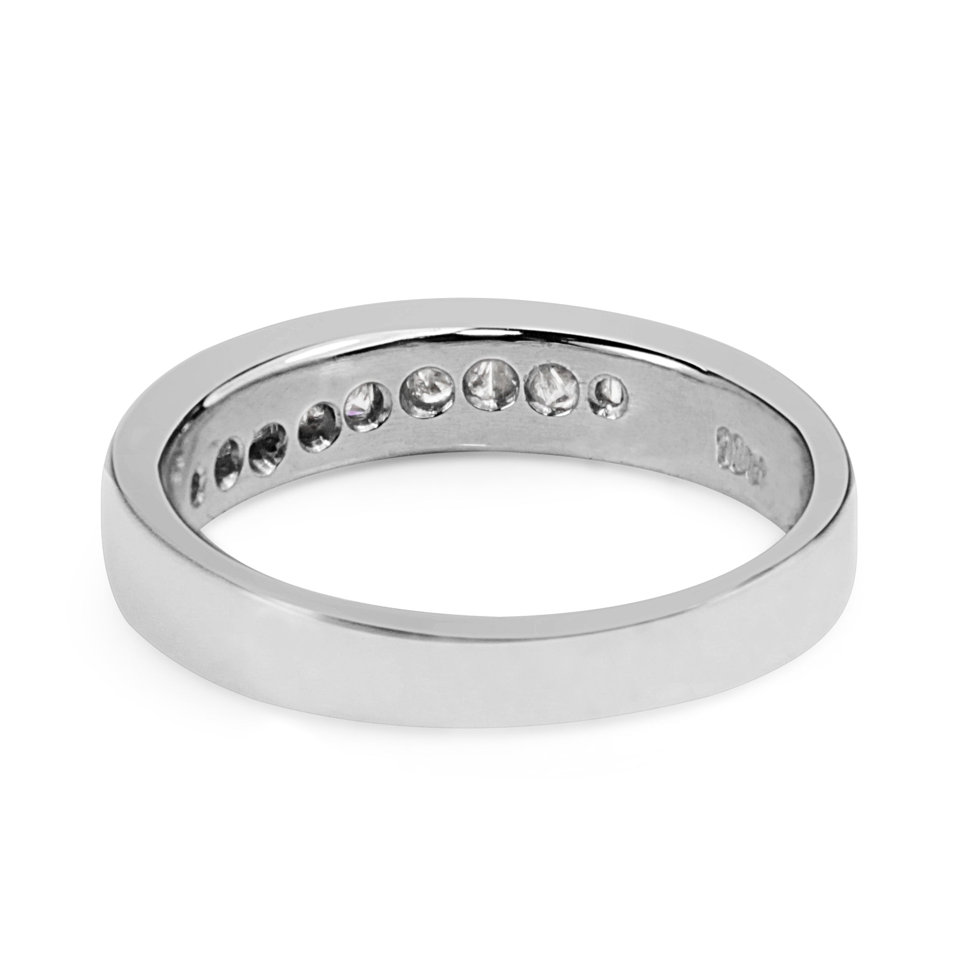 18ct White Gold Princess and Baguette Cut Diamond Band Ring