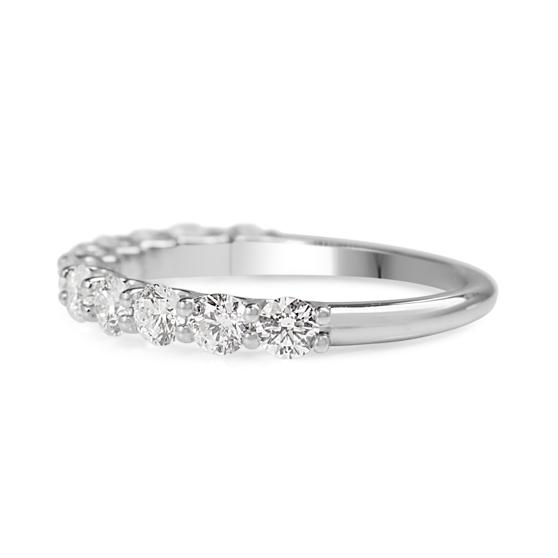 9ct White Gold Shared Claw Diamond Band