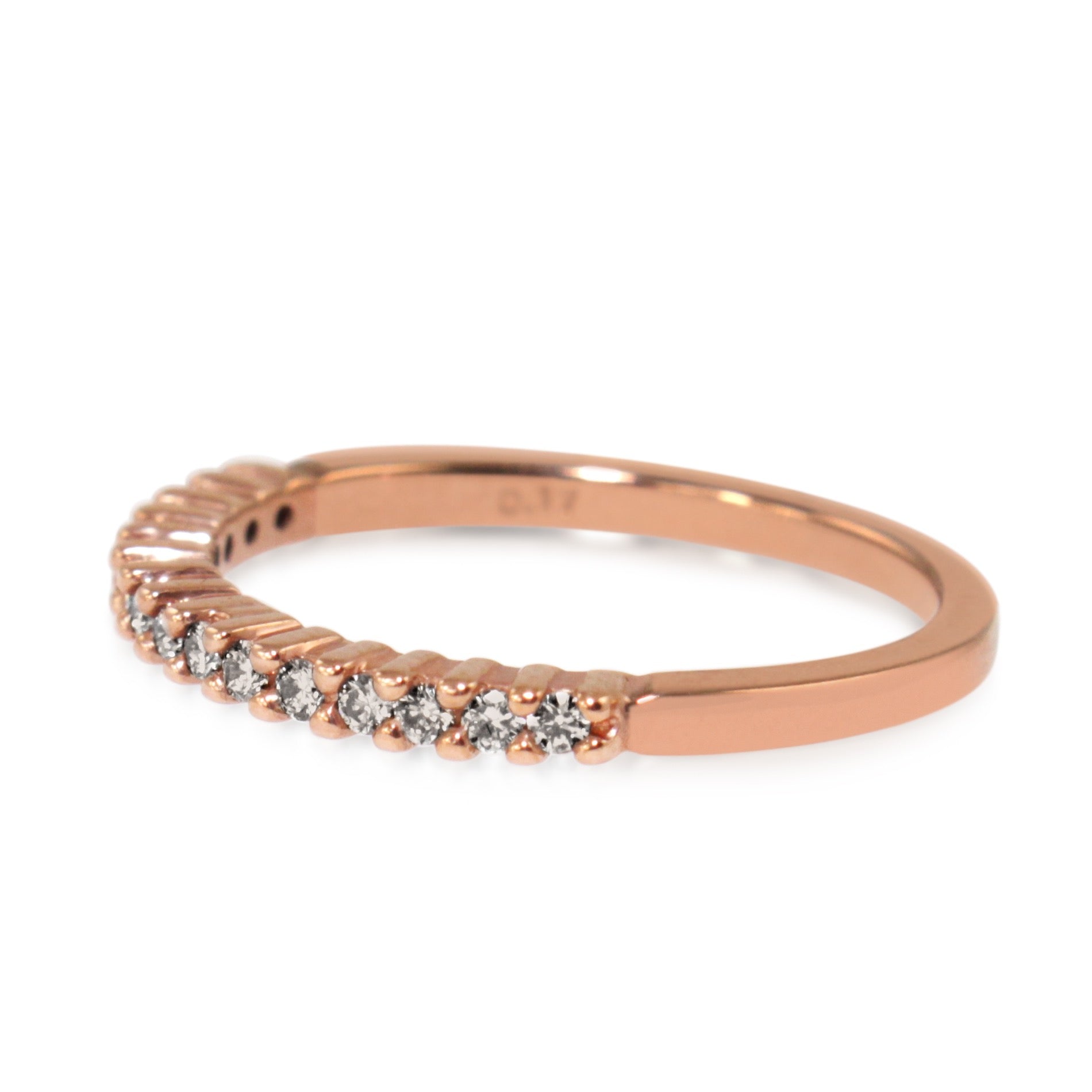 9ct Rose Gold Off White Diamond Band Ring