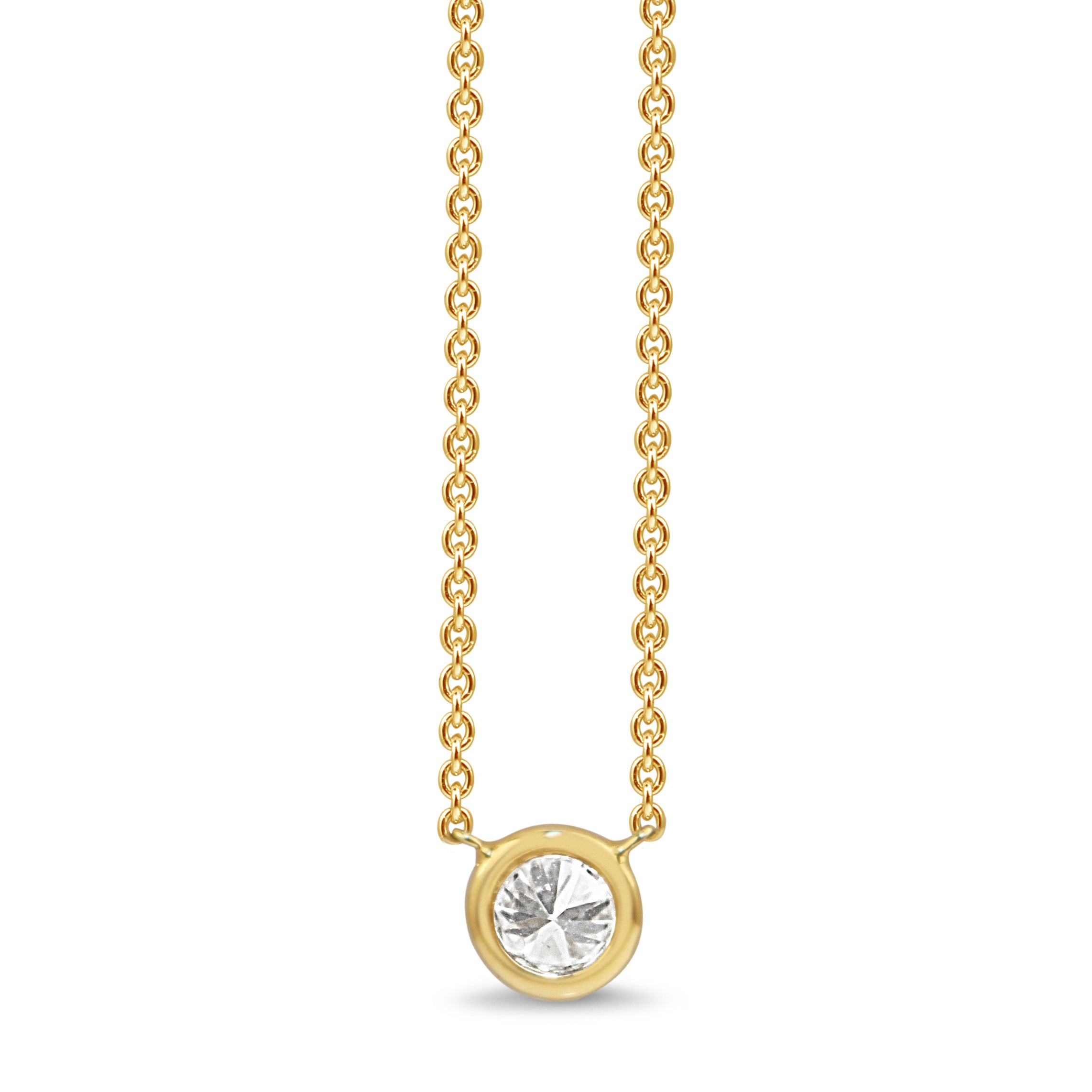 18ct Yellow Gold .25ct Bezel Diamond Solitaire Necklace
