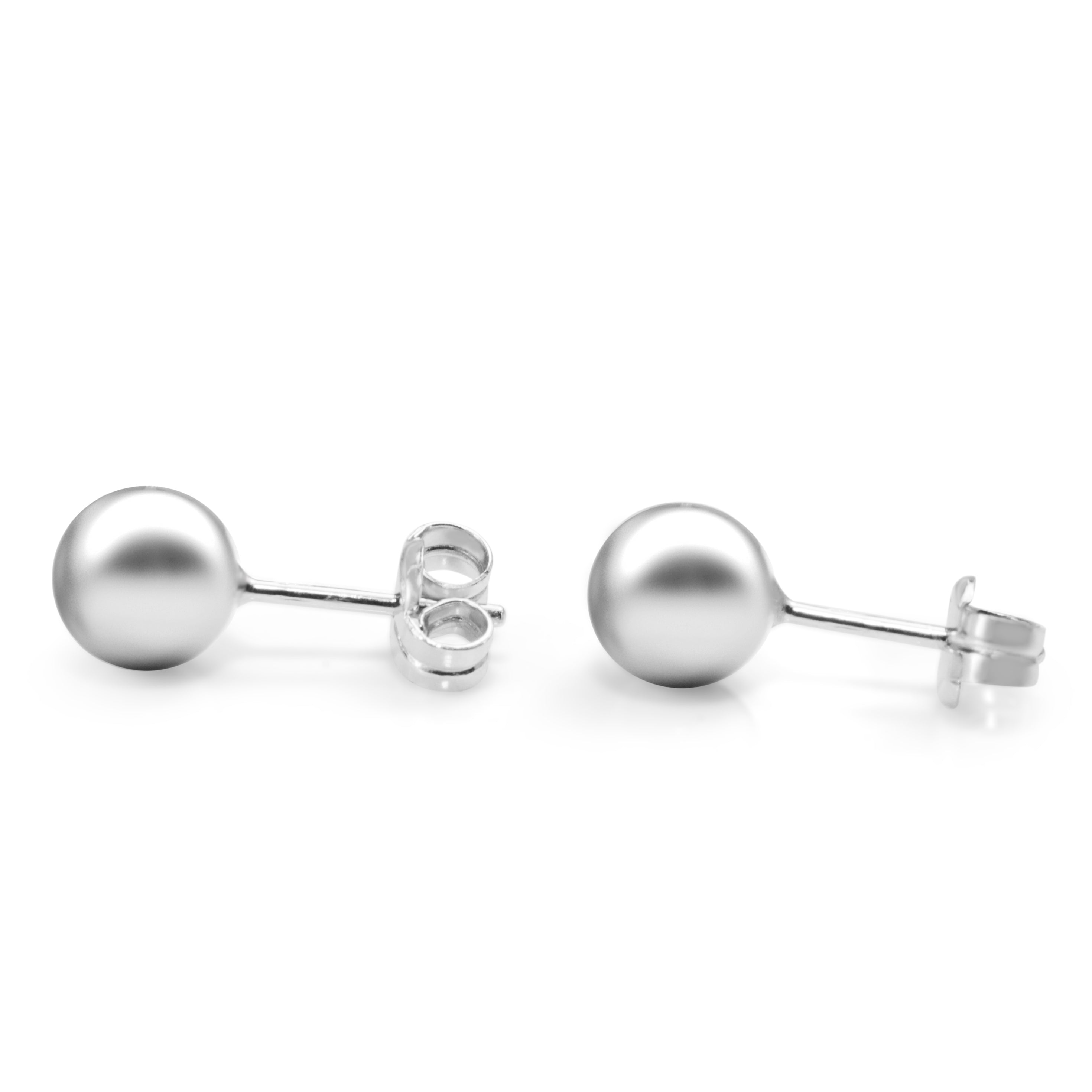 9ct White Gold 6mm Ball Stud Earrings