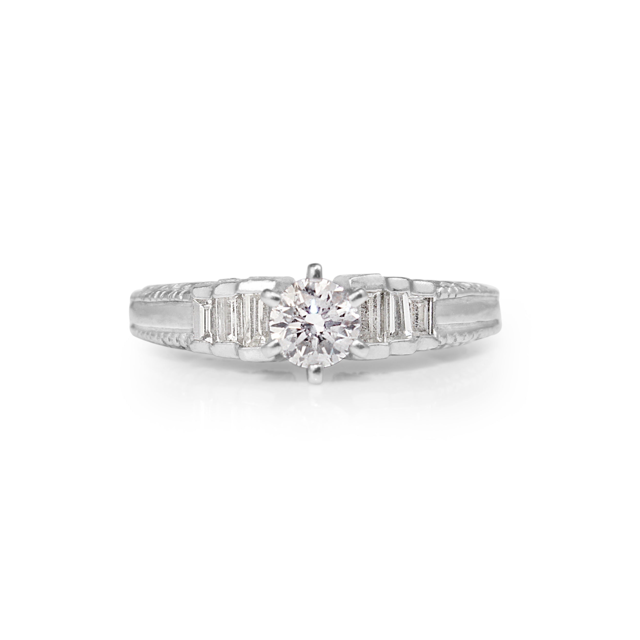 Platinum Vintage Diamond Solitaire Engagement Ring – Classic Melbourne Jewellery